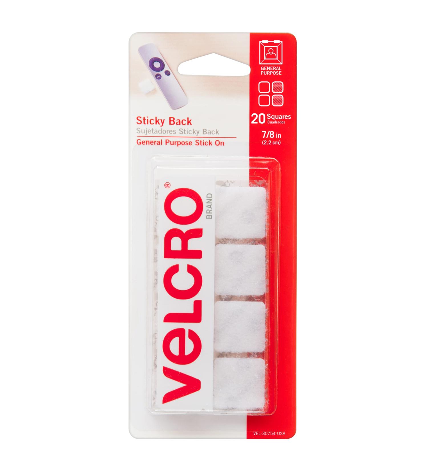 VELCRO Brand Mounting Squares | Pack of 20 | 7/8 Inch White | Adhesive Sticky Back Hook and Loop Fasteners for Home Office or Crafting | Strong Secure Hold White 20Pk - Buy Online on GoSupps.com