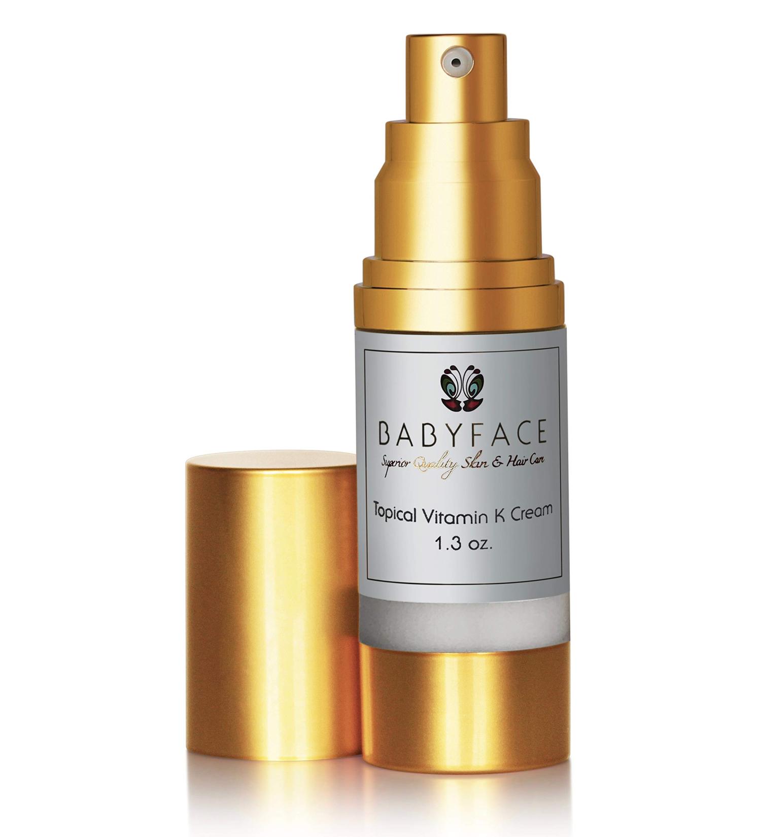 Babyface Ex-Strength Vitamin K Cream 1.3 oz - Dark Circles, Bruise Healing, Redness Relief - Buy Online on GoSupps.com