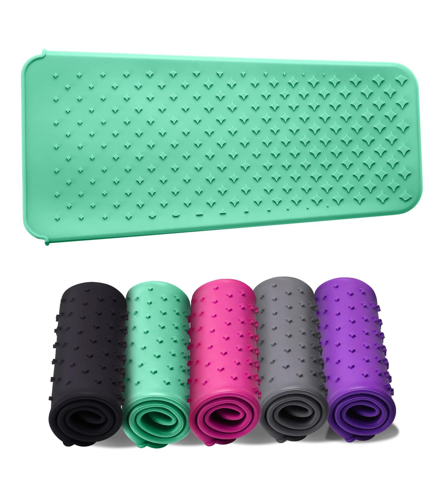 ZAXOP Silicone Heat Resistant Mat | Flat Iron Holder & Storage Pouch for Hot Hair Tools | Mint Green Star Point - Buy Online on GoSupps.com