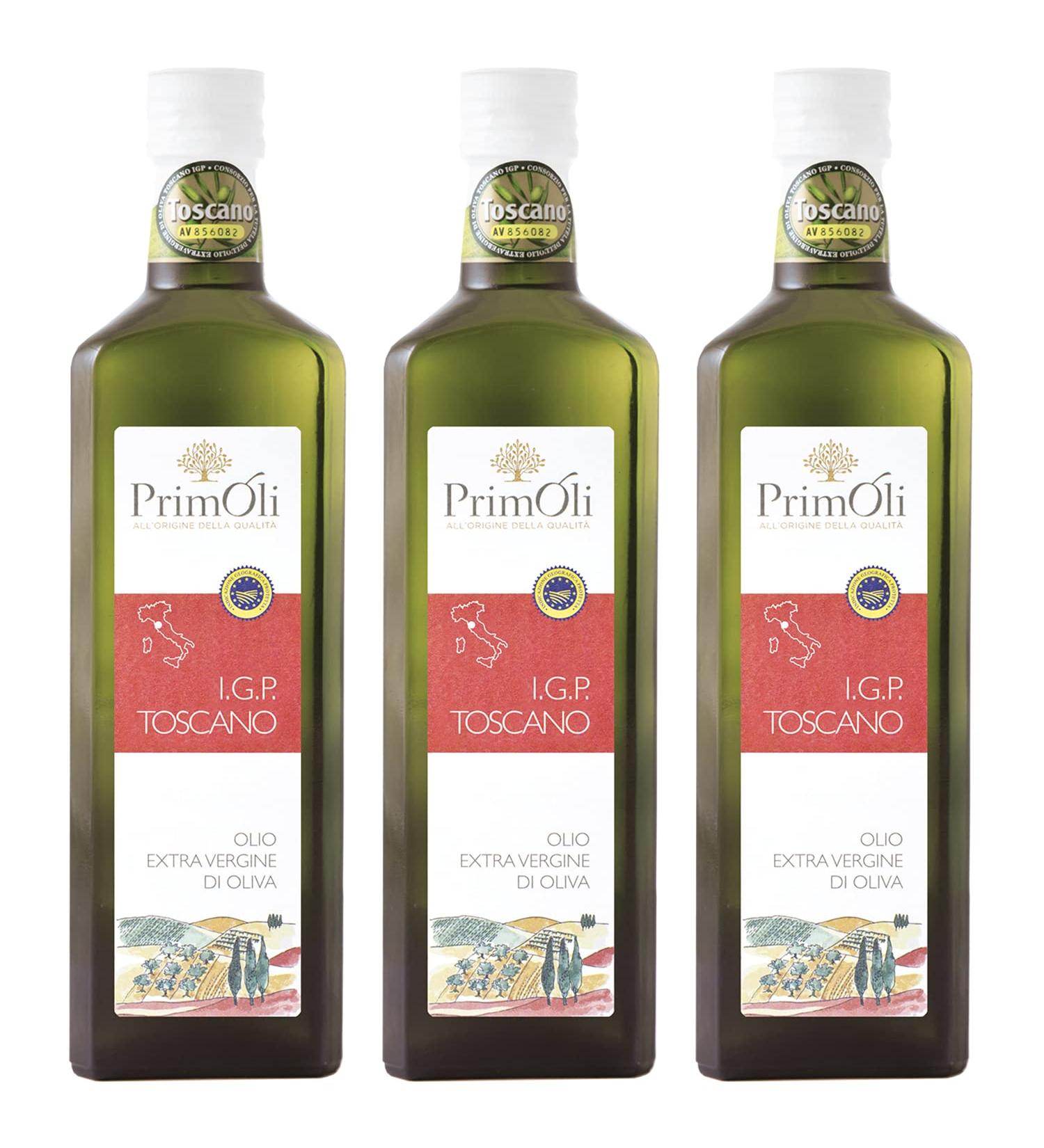 Primoli Cold-Pressed Olive Oil I.G.P. Toscano - 3x500ml | Intense Fruity Flavor for Rustic Dishes - Authentic Tuscany - Buy Online on GoSupps.com