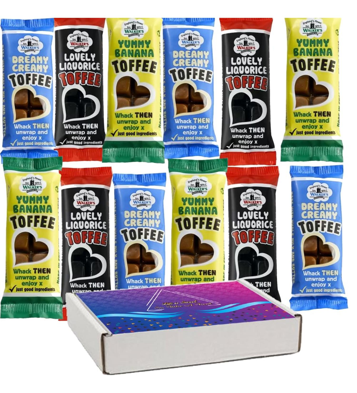 Generic 12 x Wallkers Nonsuch Creamy Liquorice Yummy Banana Mixed Toffee Bar 50g with VIMIX Gift box Gift Box - Buy Online on GoSupps.com