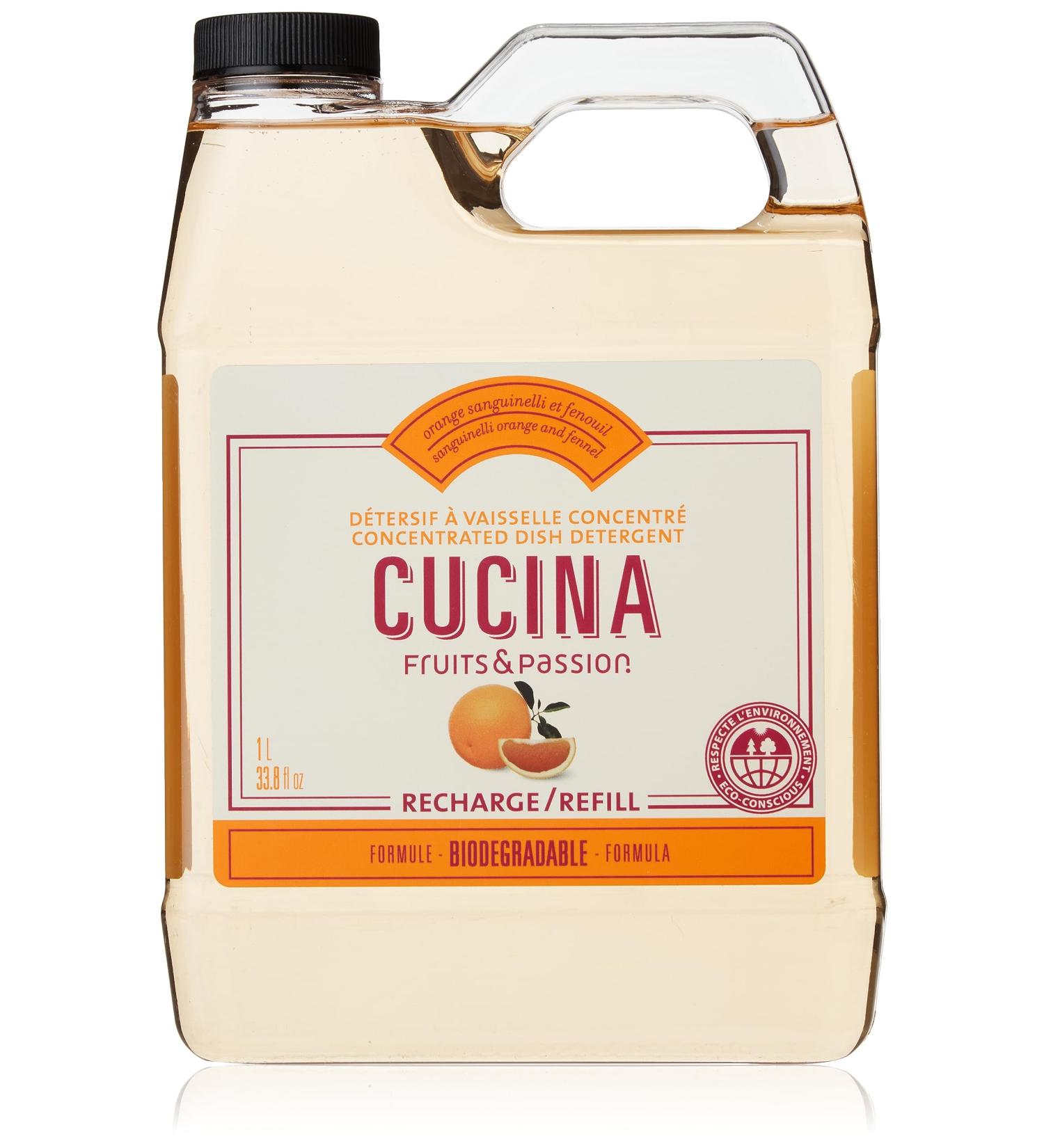 Cucina Dish Soap by Fruits & Passion - Sanguinelli Orange and Fennel - 1L Sanguinelli orange and fennel 1 l (Pack of 1)