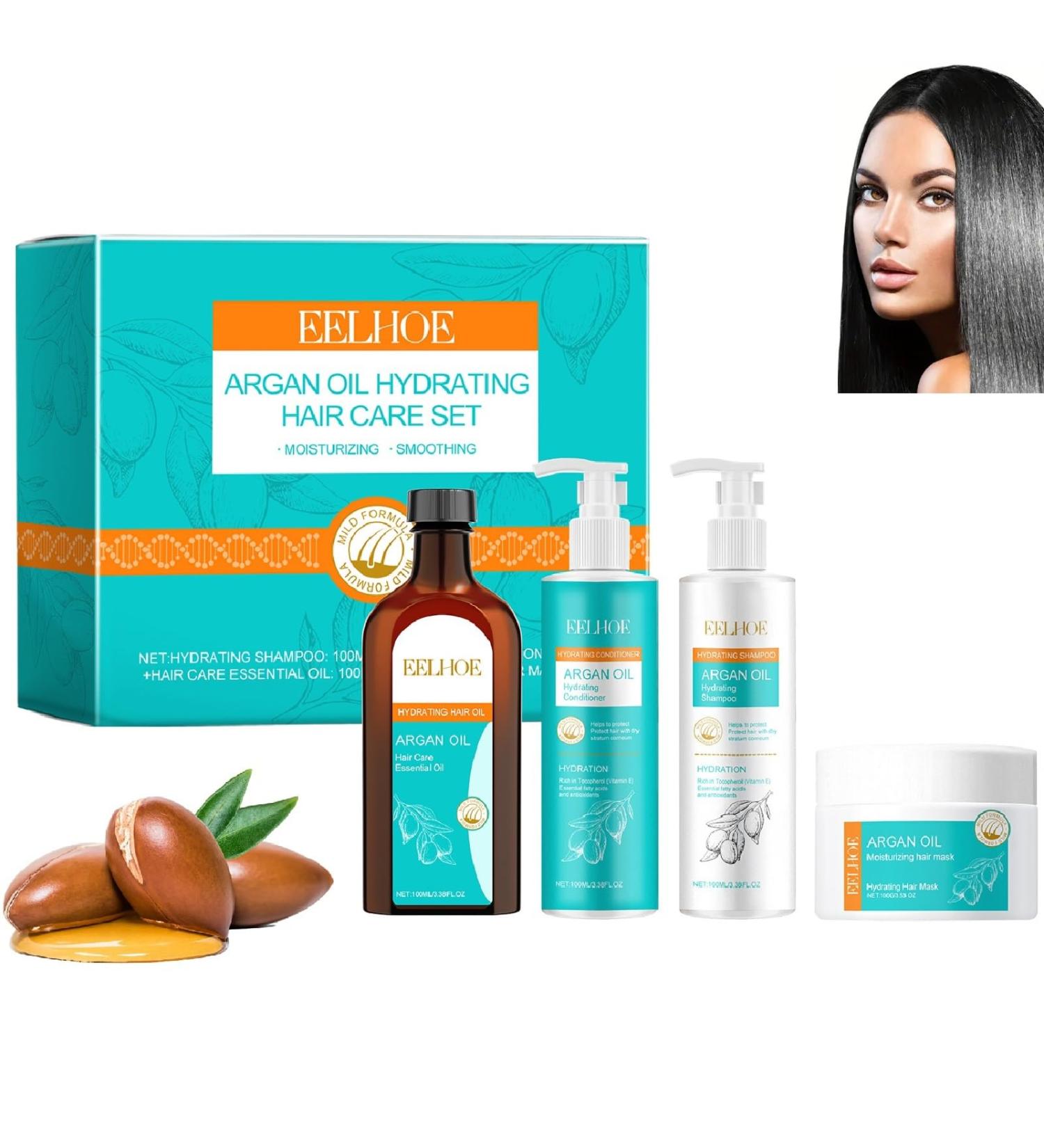 Argan Oil Hair Care Kit - Hair Travel Kit - Gently cleanses increases shine controls frizz restores penetrating moisture to hair oil with - Buy Online on GoSupps.com