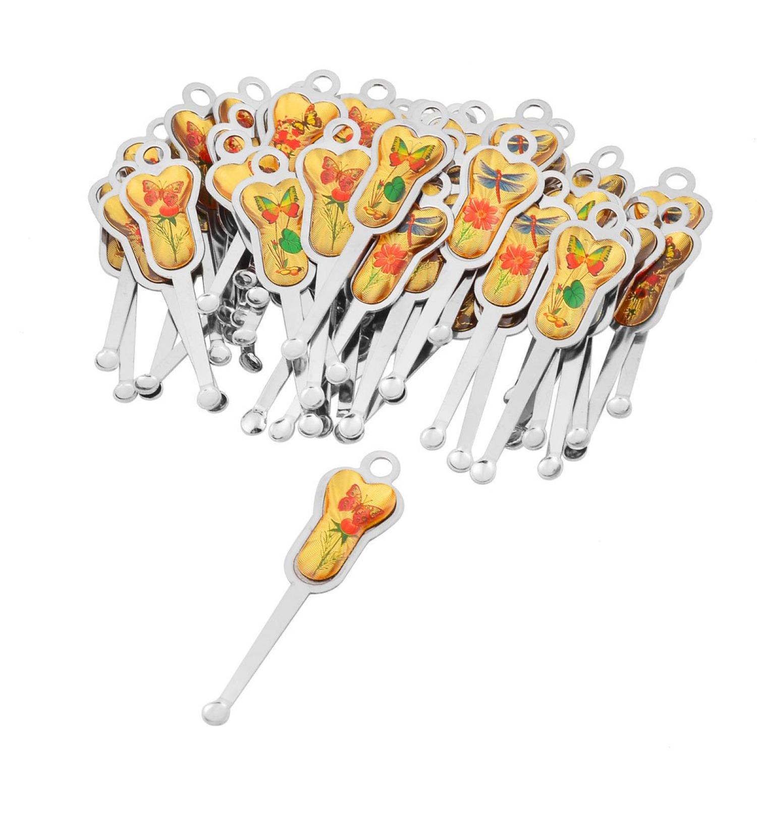 Qtqgoitem 48 Pcs Earpick Earwax Spoon Ear Wax Remover Care Tool Silver Tone (Model: 840 e43 8da ef5 e50)