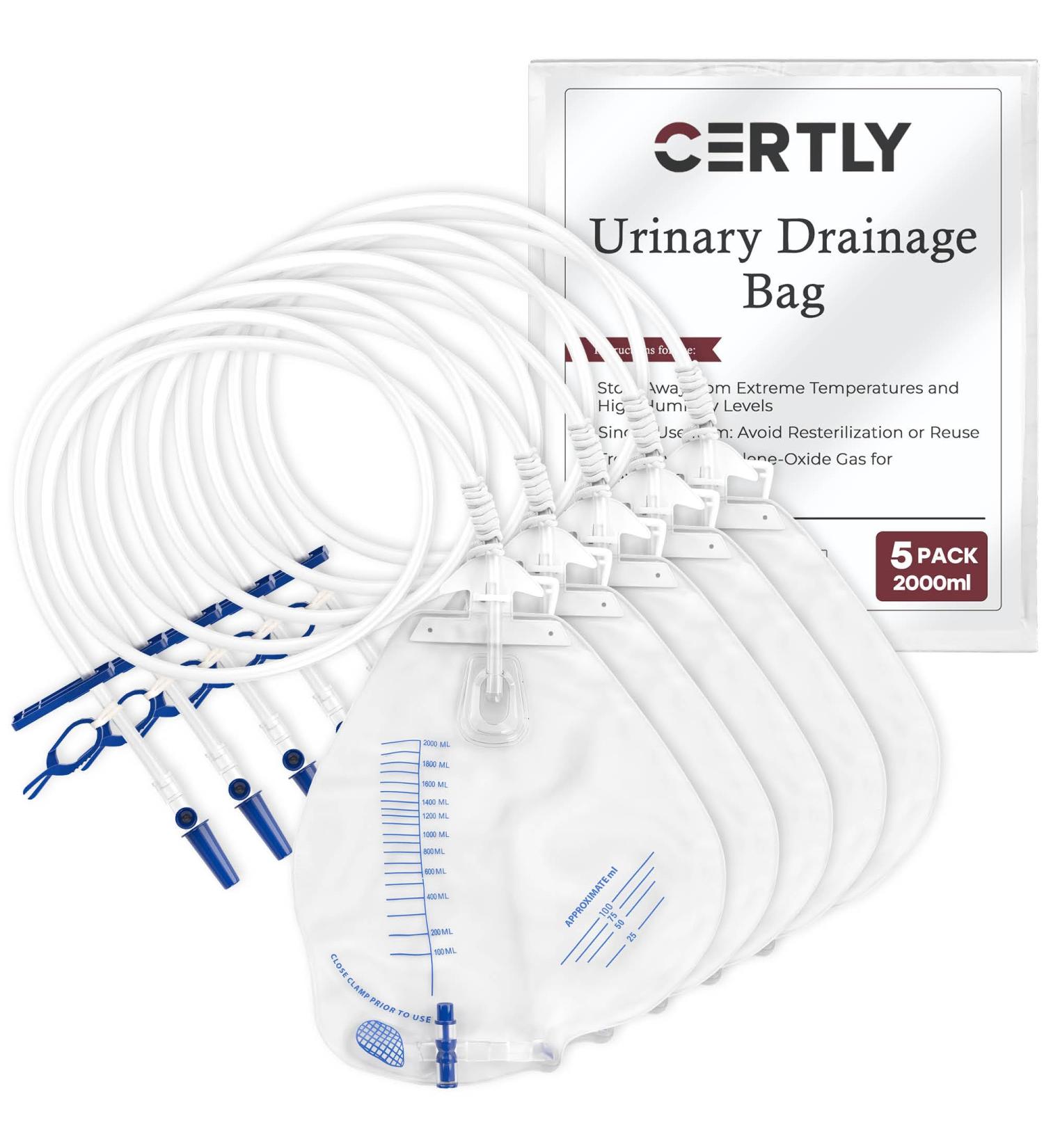 Buy Urinary Drainage Bag 2000mL - Anti-Reflux Leakproof Disposable - Perfect for Incontinence & Hospital Care - Fast Shipping Worldwide - Buy Online on GoSupps.com