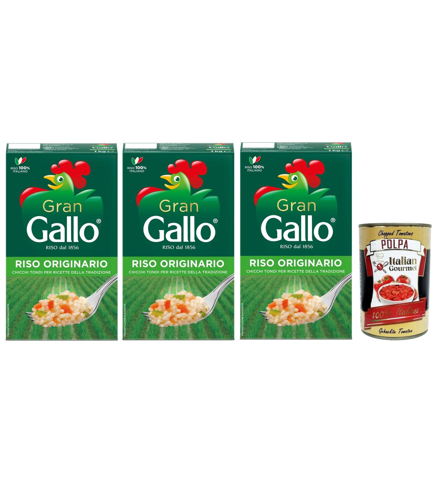  Italian Gourmet E.R. Gallo - Chicchi Ricchi Native Rice Chicchi Tondes - 3 packs of 1 kg 3 kg  - Buy Online on GoSupps.com