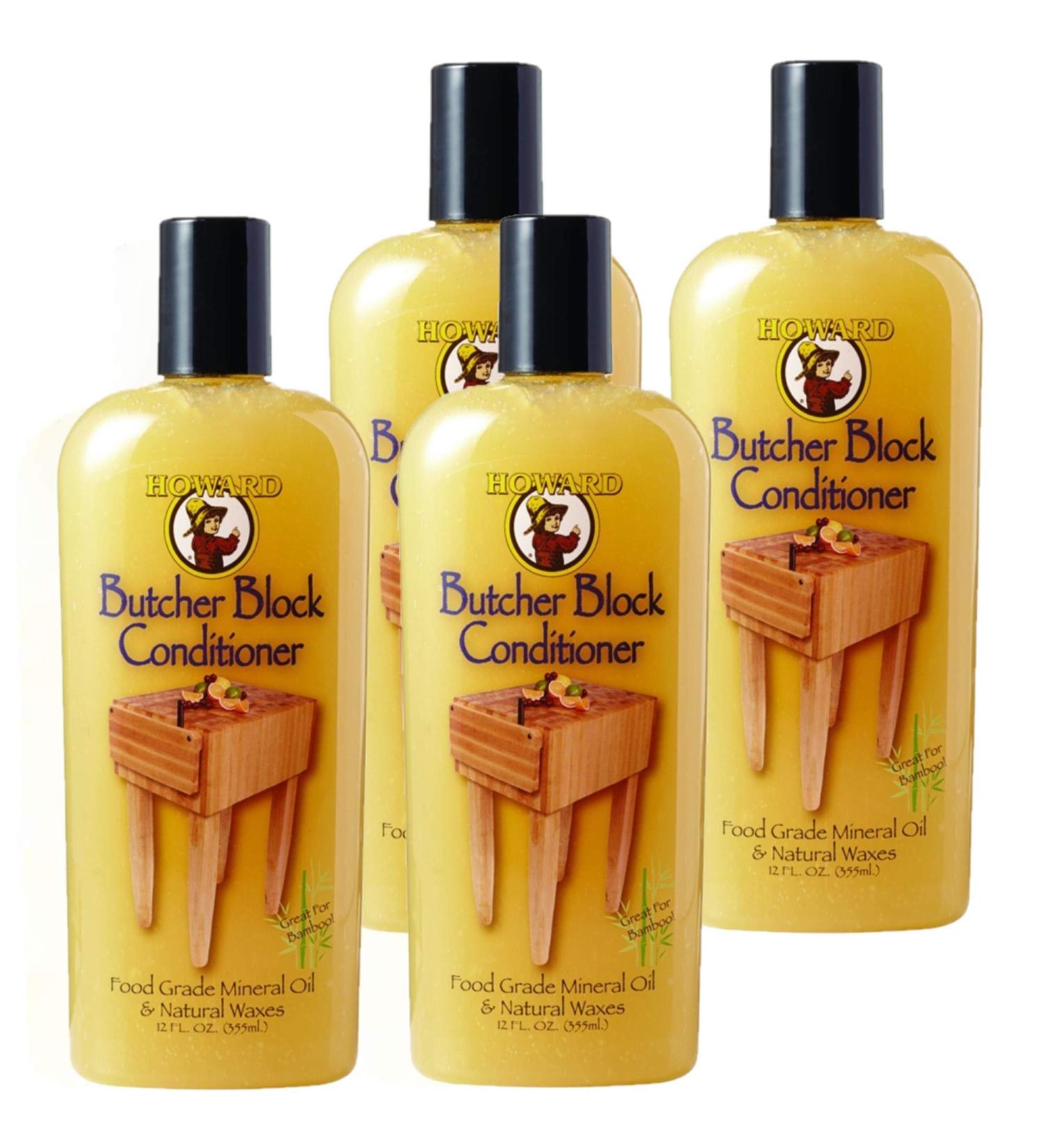 Howard BBC012 12 Oz Butcher Block Conditioner (4 Pack) - Premium Wood Care Treatment - Buy Online on GoSupps.com
