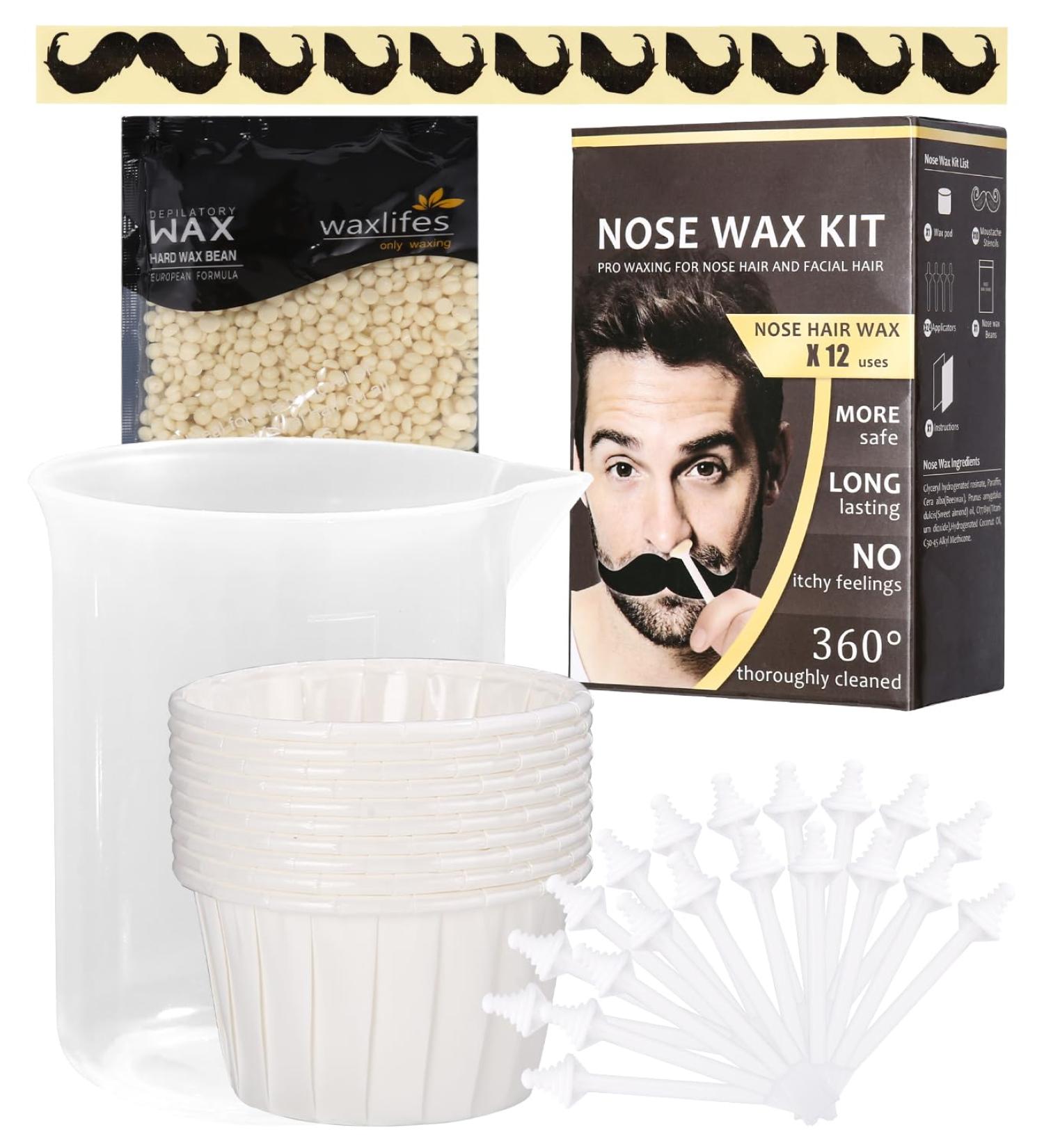 Nose Wax Kit Nose Wax Kit for Men and Women 100g Nose Hair Wax 20 Applicators Safe Tip Safe Fast Hair Wax for Nose Pai - Buy Online on GoSupps.com