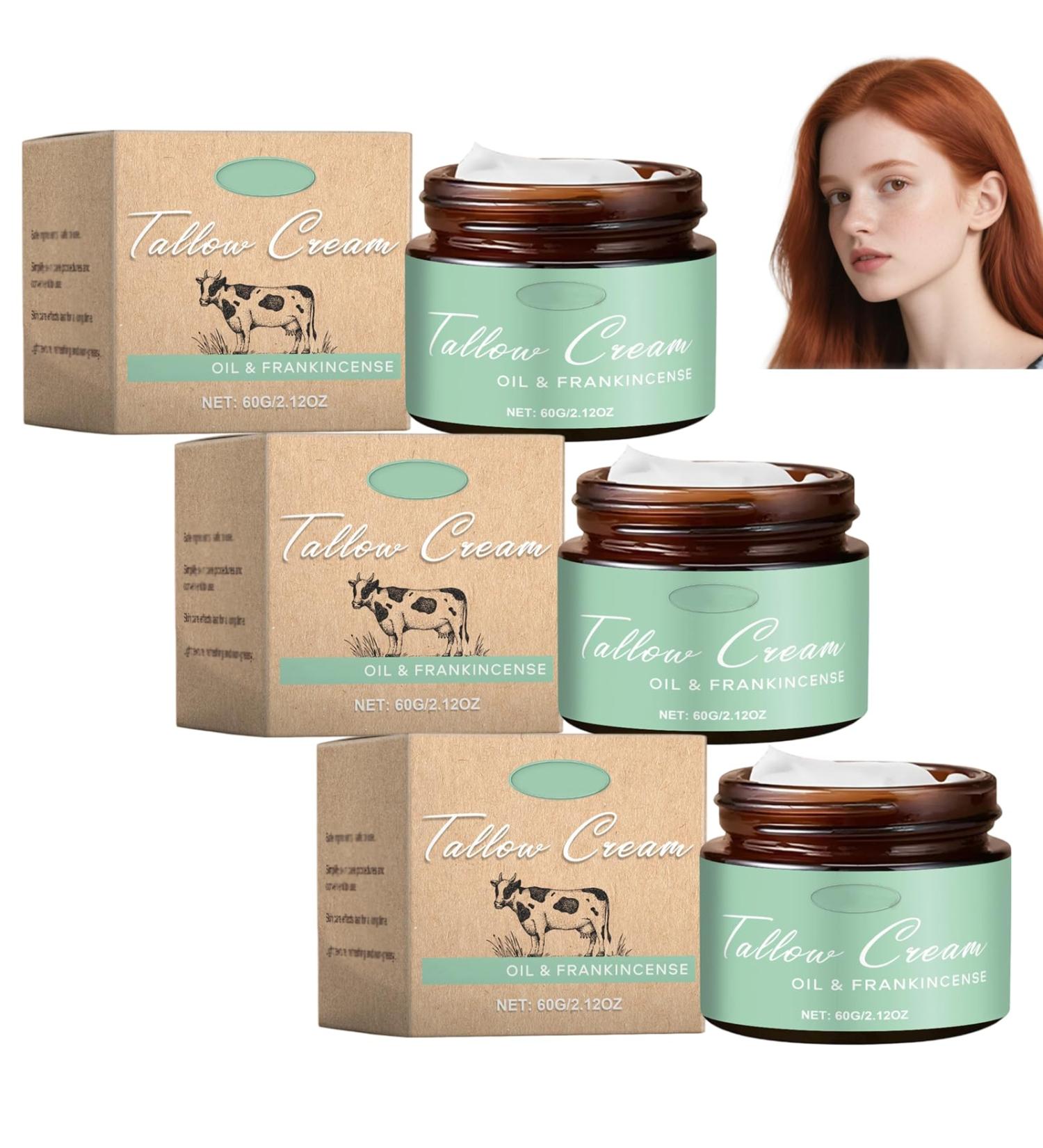  homomdy Beef tallow face cream tallow face moisturizer natural moisturizing and soothing cream for face and body revitalizes complexion brightens and nourishes skin (3pcs) - Buy Online on GoSupps.com