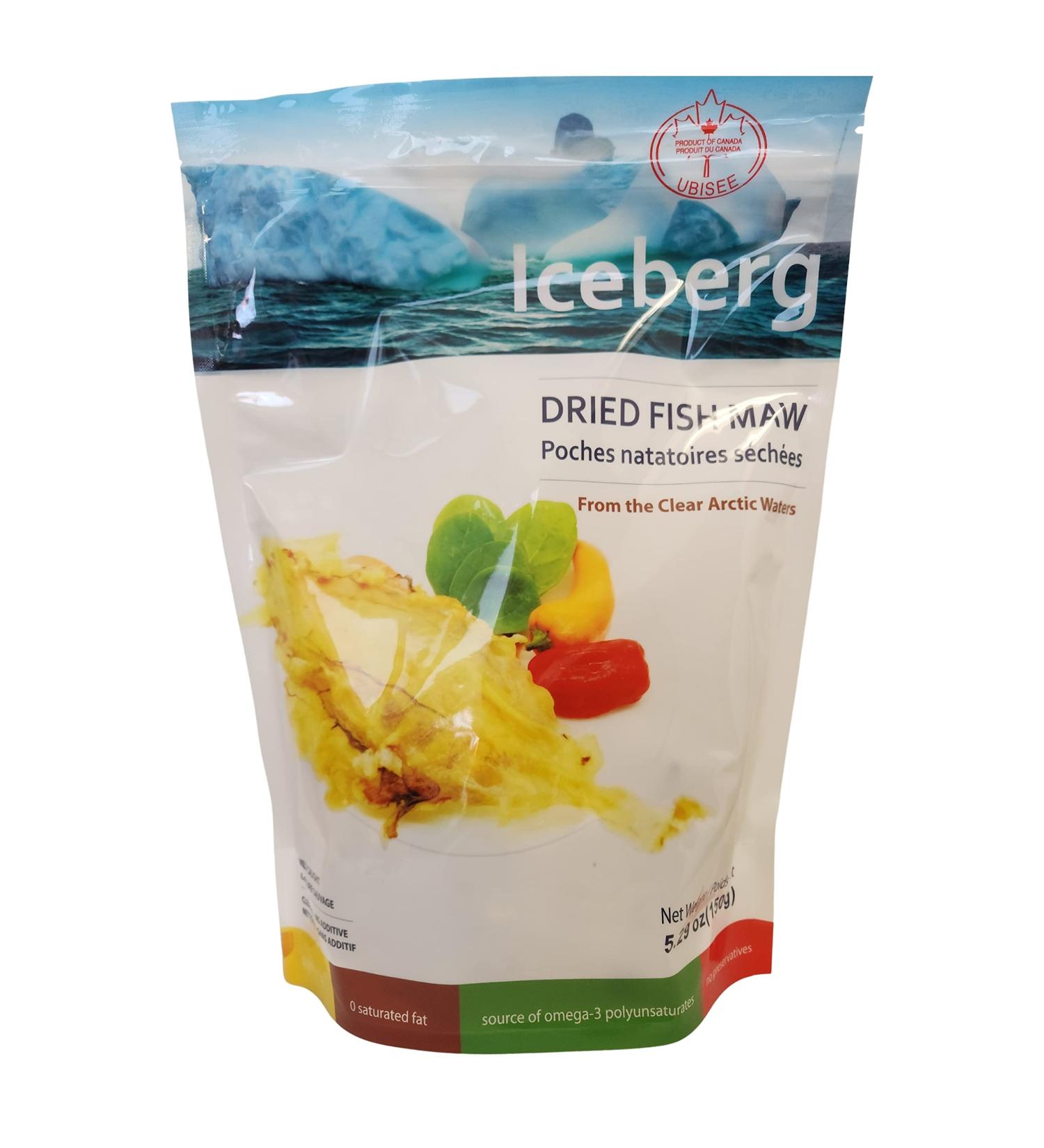 ICEBERG Dried Fish Maw - Natural Collagen Rich Sustainably Sourced from Arctic Ocean best gift for Asian and chinese 226.7 g (Pack of 1) - Buy Online on GoSupps.com