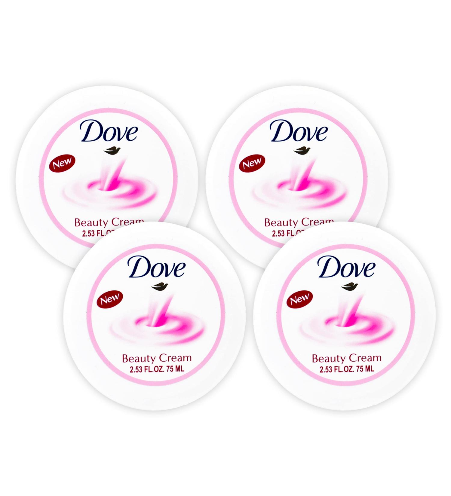 Dove Beauty Cream Pink 4 Pack ~ Dove Cream Oil Body Lotion For Skin Care, Body Care | Dove Beauty Cream Creme De Beaute (2.53 Fl Oz. Each)