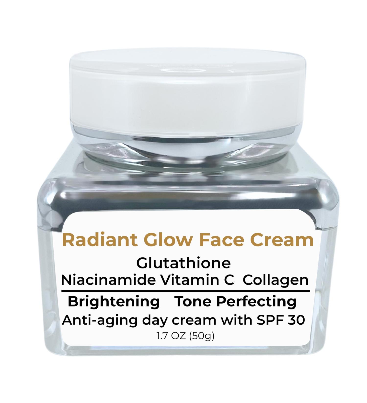 Brightening Face Cream - Niacinamide Collagen Glutathione & Vitamin C | Reduce Fine Lines & Wrinkles | 50g / 1.7 OZ | International Shipping - Buy Online on GoSupps.com