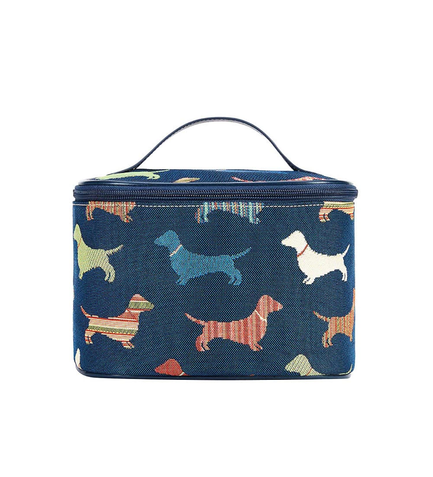 Buy Signare Tapestry Toiletry Bag for Women - Garden Flower & Dachshund Makeup Bag | International Shipping Available - Buy Online on GoSupps.com