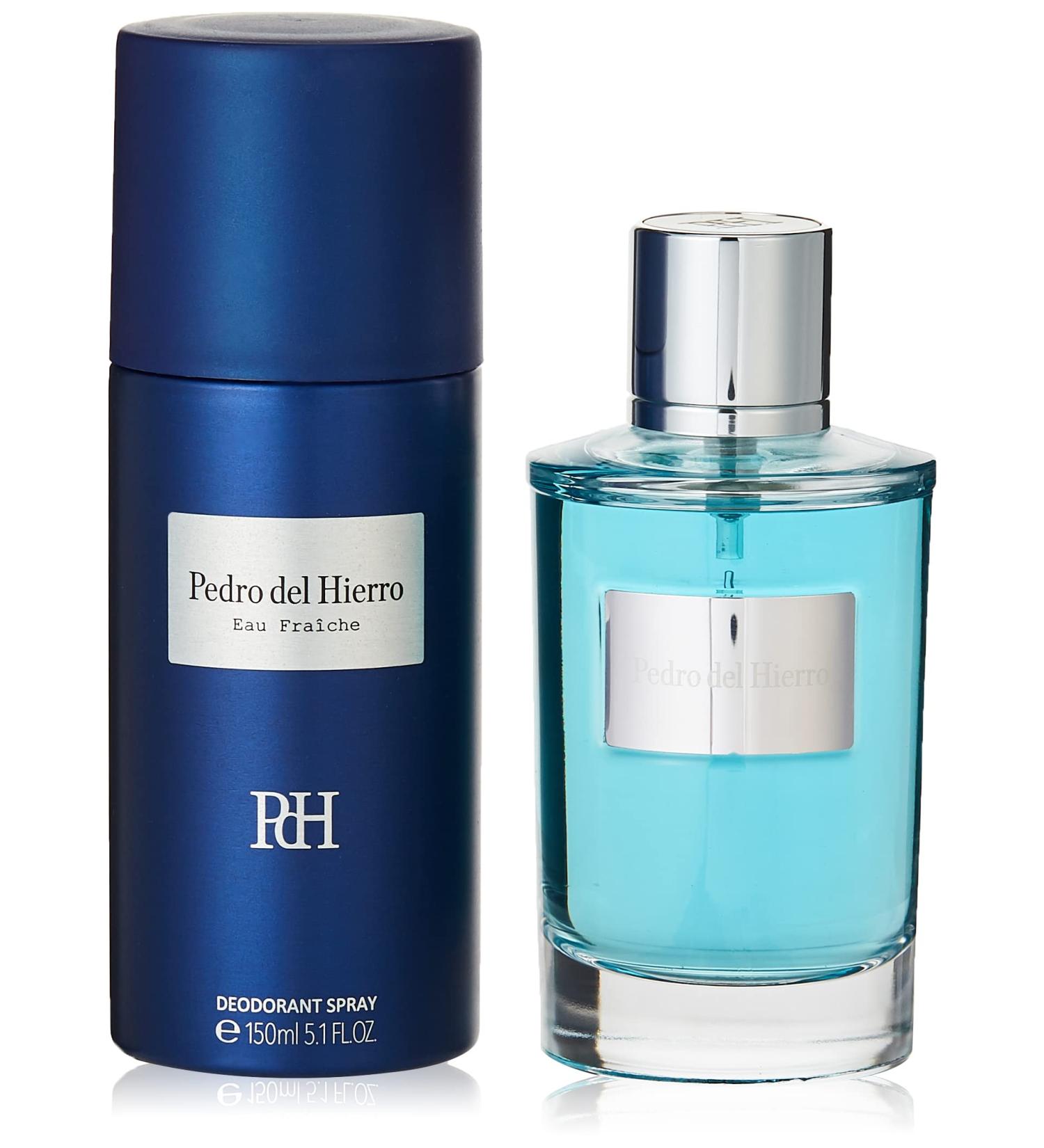 PDH Eau Fraiche Fragrance for Men Two-Piece Set Eau de Toilette EDT 3.4oz 100ml Cologne Spray and Deodorant Made in Spain by Tailored Perfumes Light Blue Dark Blue and Silver - Buy Online on GoSupps.com