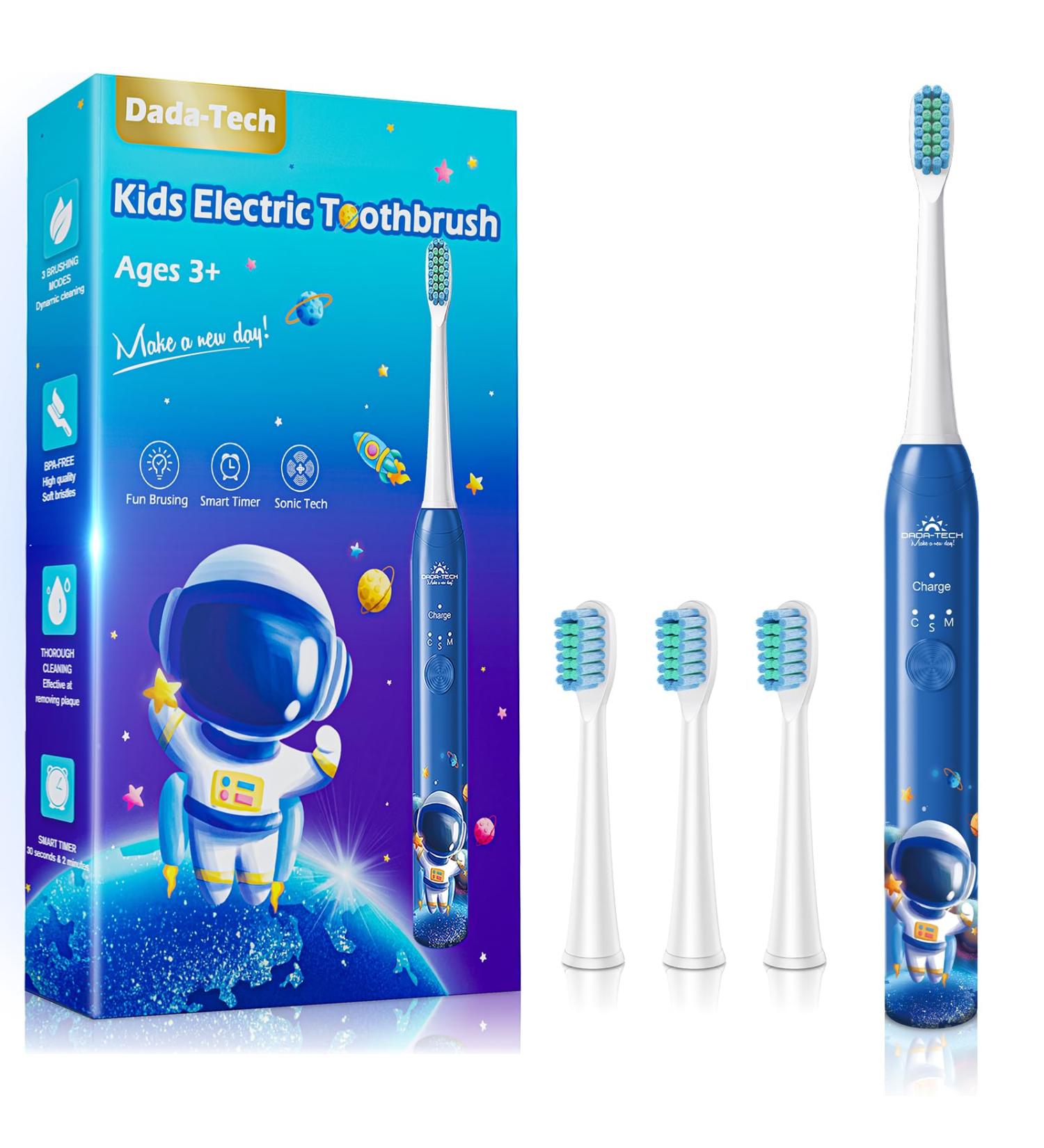 Buy Astronaut Blue Electric Toothbrush for Kids 3+ | 90% Rounded Bristles Timer & 3 Modes | 31 000 VPM Sound Toothbrush - Buy Online on GoSupps.com
