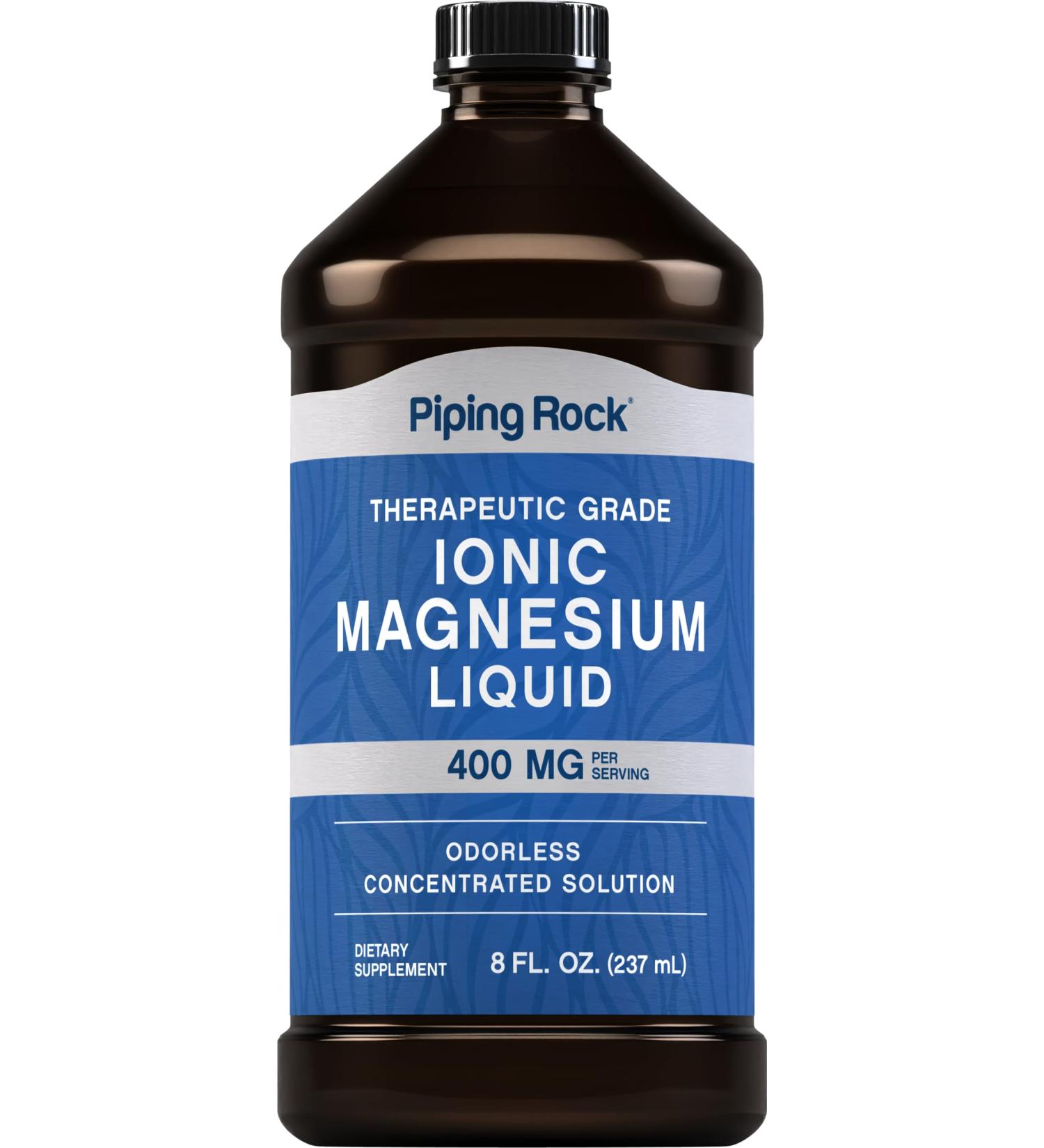 Piping Rock Liquid Ionic Magnesium | 400 mg | 8 oz | Non-GMO Gluten Free Supplement - Buy Online on GoSupps.com