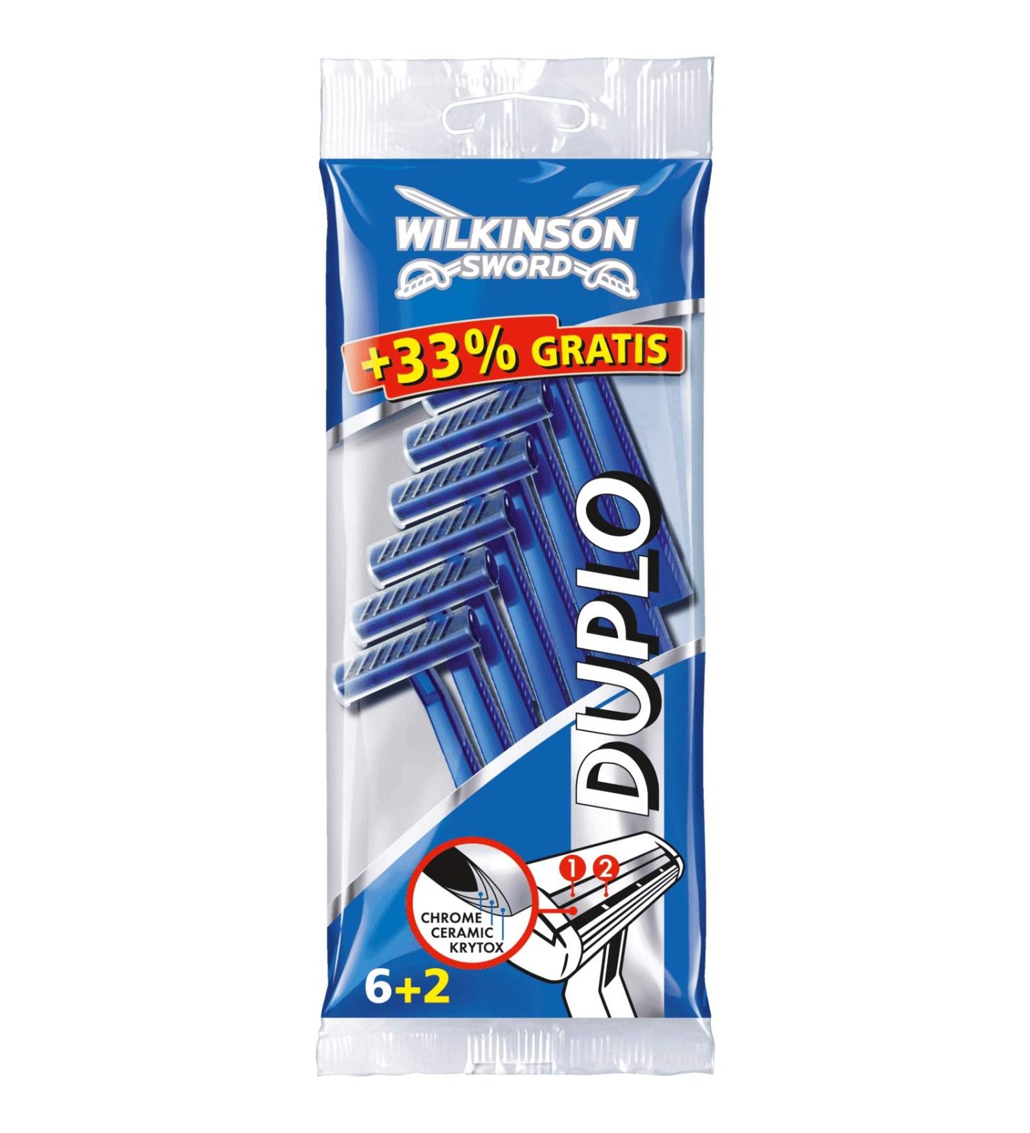 Wilkinson Sword Duplo Men's Disposable Razors 6 + 2 pcs Pack of 4