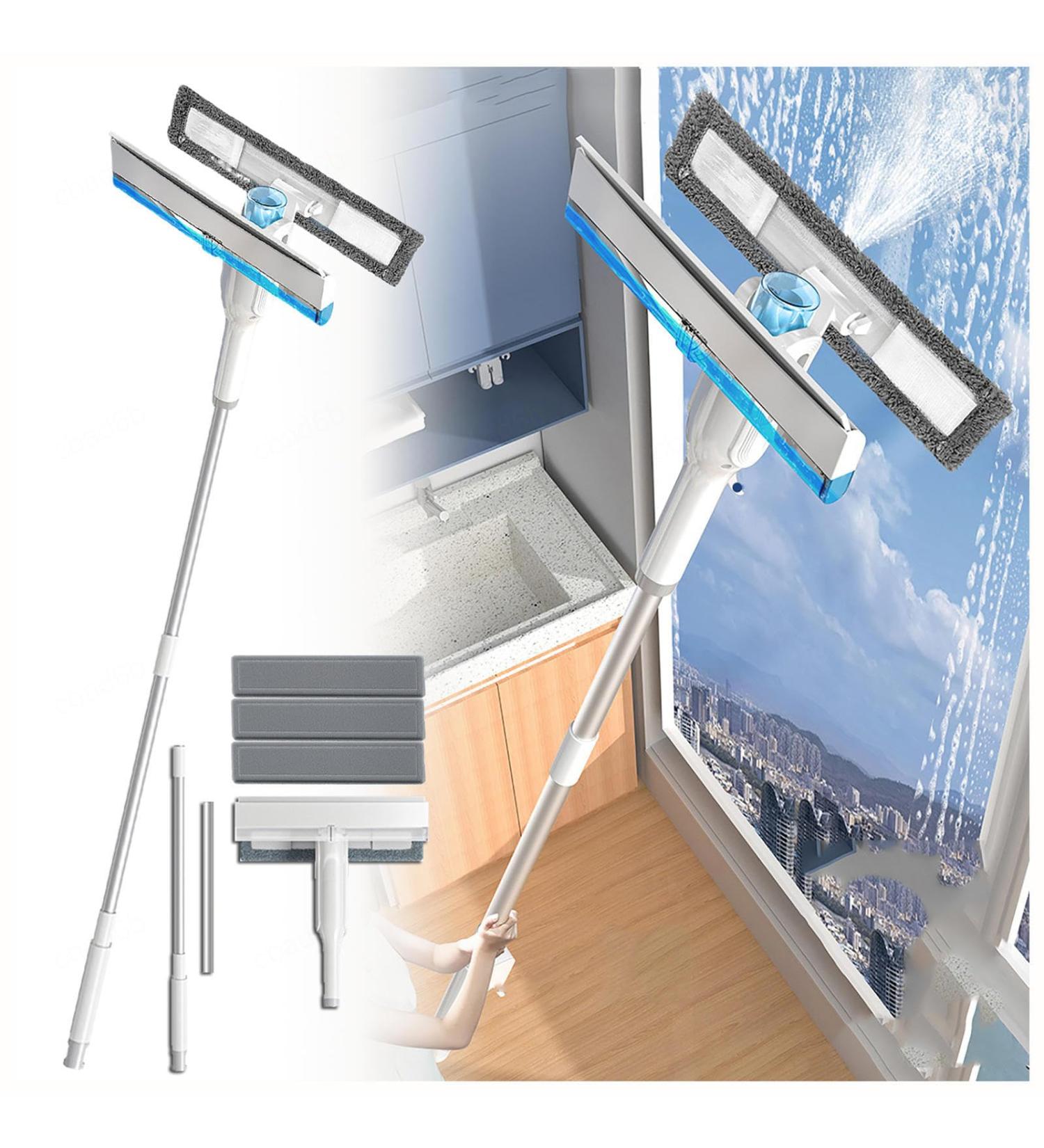 Spray Squeegee for Window Cleaning with Sewage Collector and 3 Pads 4 in 1 Window Cleaning Squeegee Kit with Extension Pole Windshield Cleaning Tool Window Cleaning Equipment - Buy Online on GoSupps.com