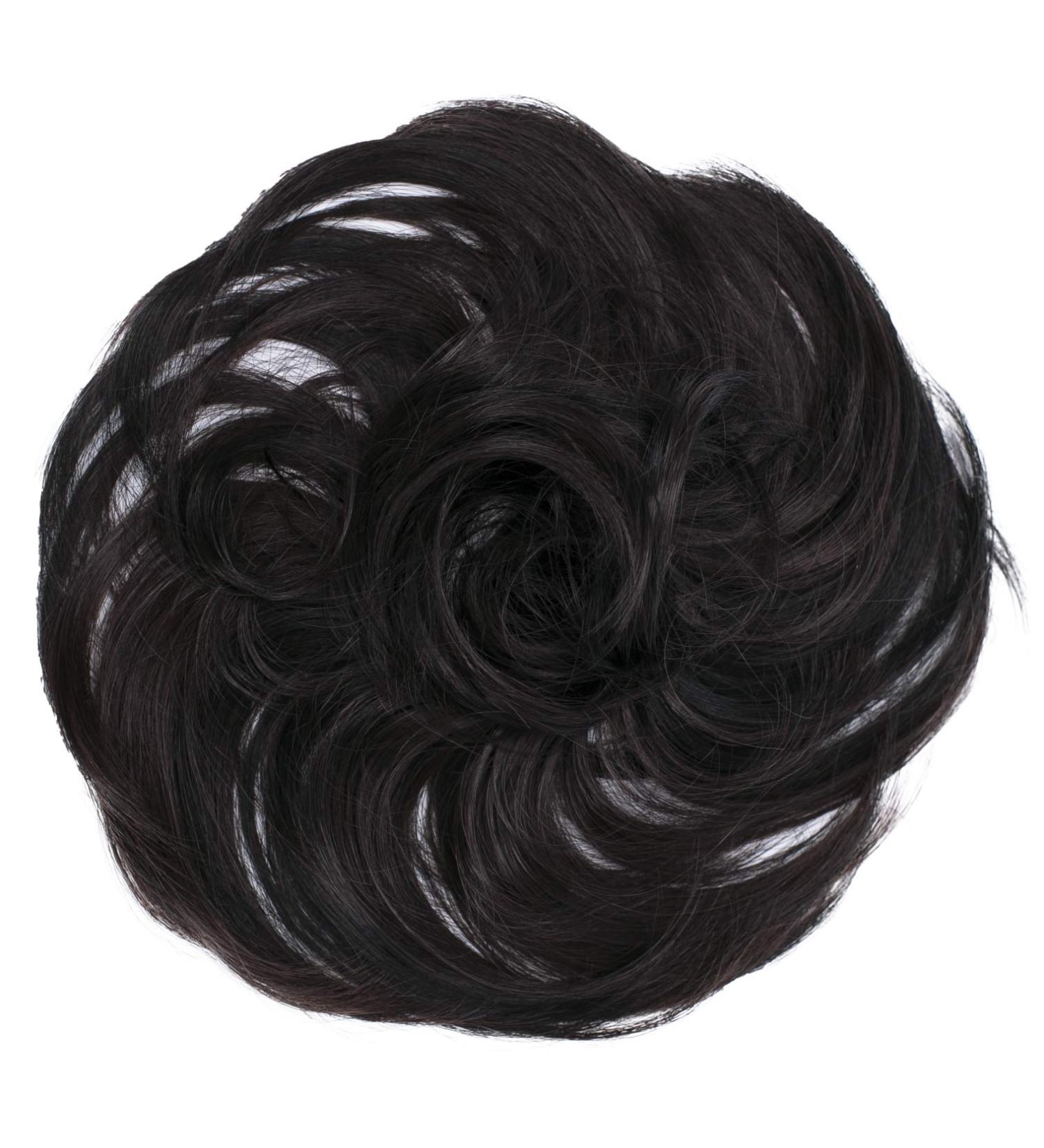 CAISHA by PRETTYSHOP Updo Scrunchie Slightly Wavy Dark Brown Mix - Synthetic Fiber Hairpiece (#1H32a G33B) - Buy Online on GoSupps.com