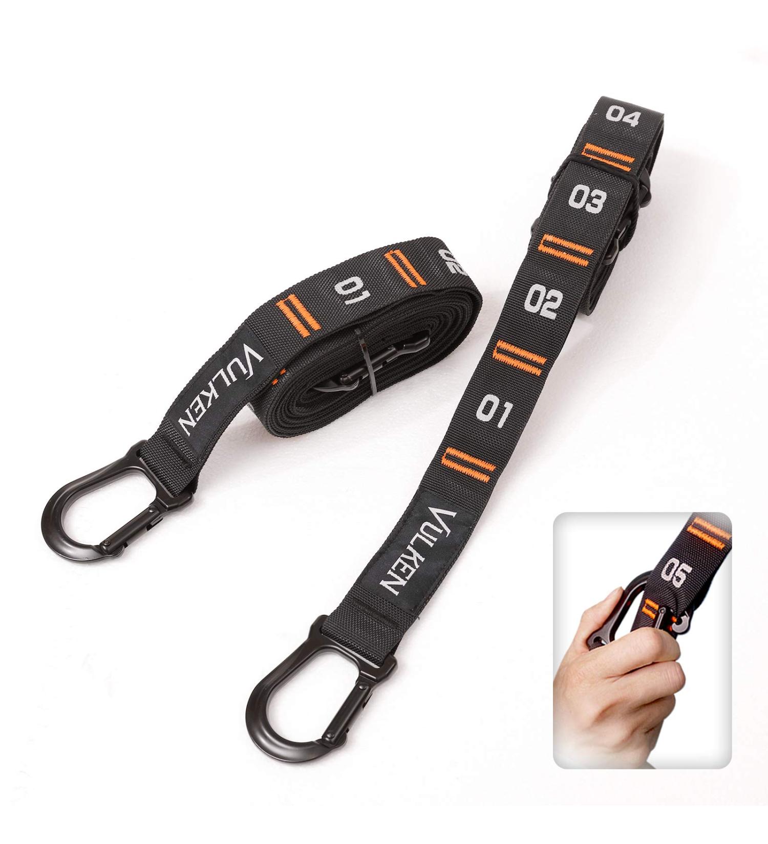 Vulken Adjustable Gymnastic Rings Straps with Steel Carabiners - Numbered & Easy Set Up | One Pair - Buy Online on GoSupps.com