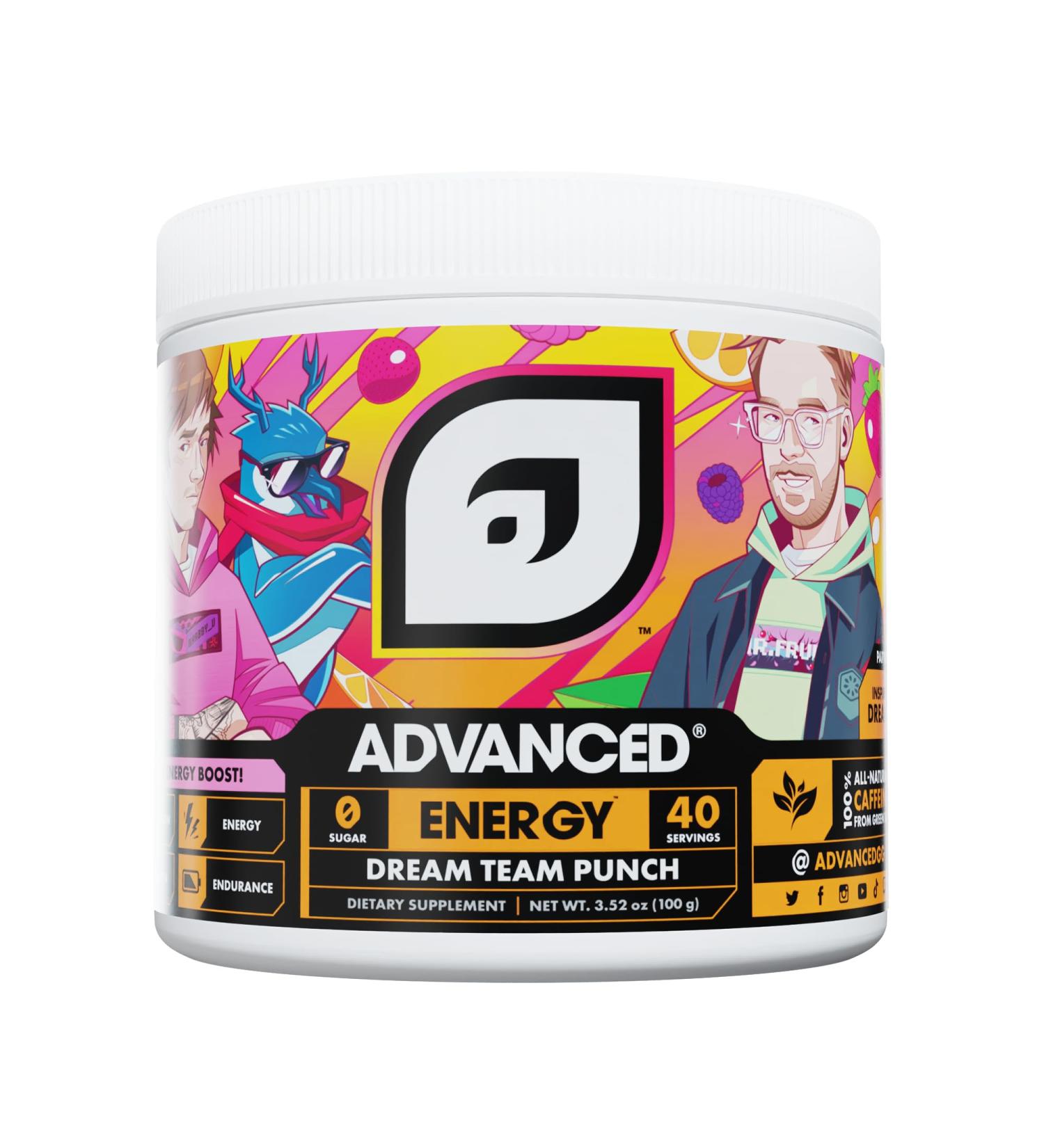 Advanced Energy Formula - Hydrating Electrolytes L-Theanine for Jitters Sugar-Free & Keto-Friendly - 40 Servings Dream Team Punch - Buy Online on GoSupps.com