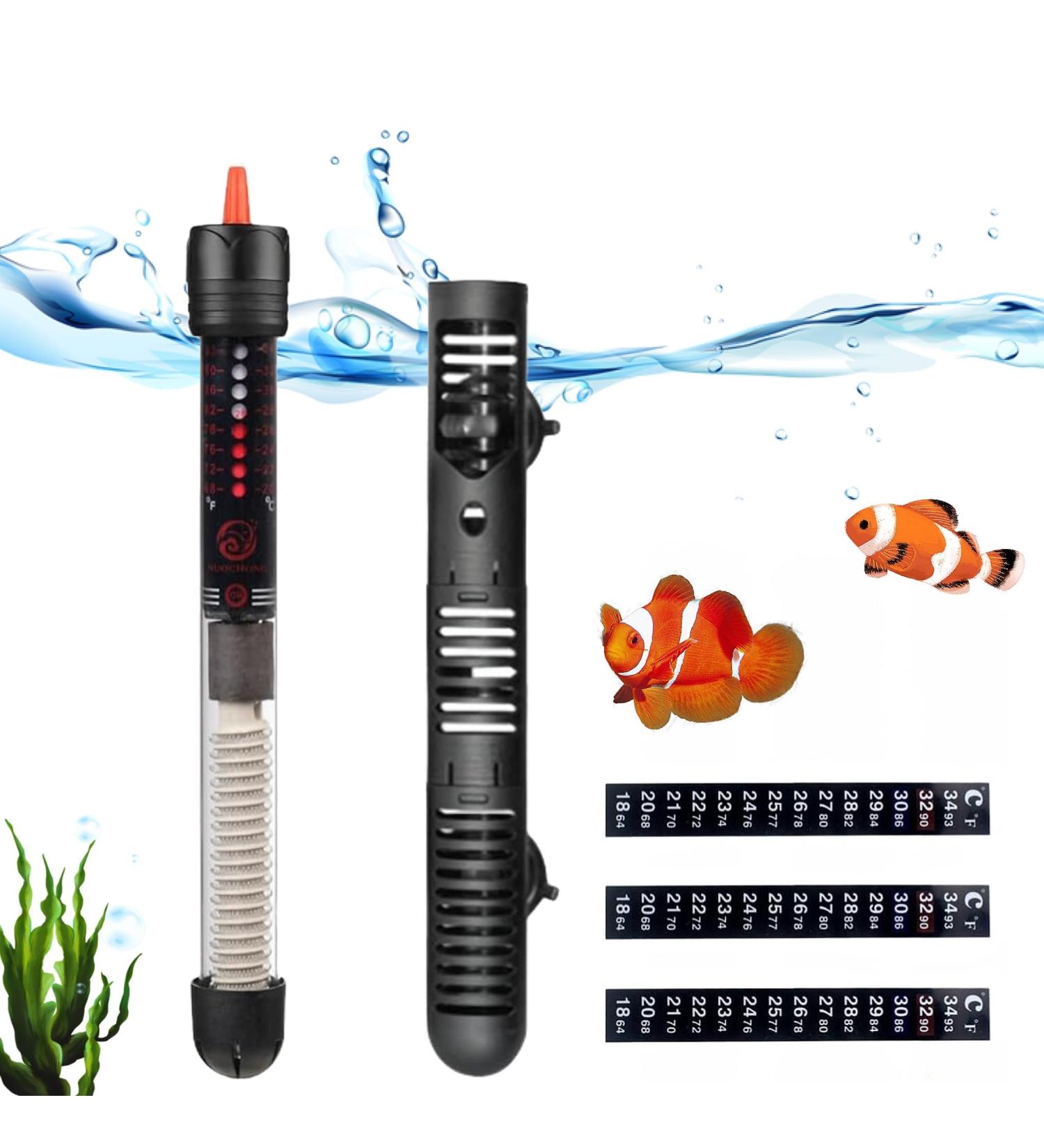 CEWROM 100W Adjustable Aquarium Heater | Thermostat for 40-60L Fish Tanks | Suction Cup Heating Rod - Buy Online on GoSupps.com