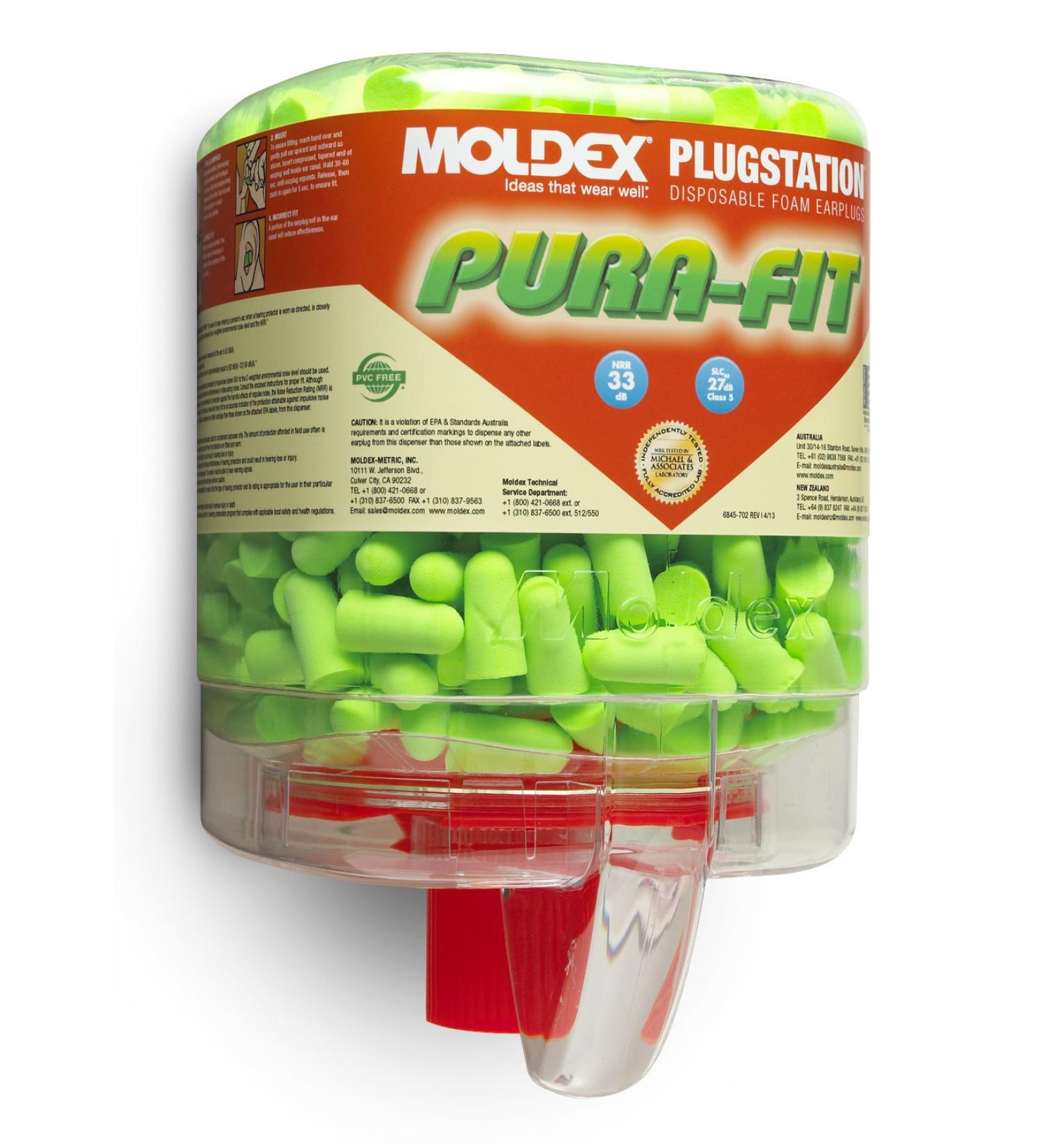 Moldex M6844 Pura-Fit Earplugs  Long Length (250 per Dispenser)