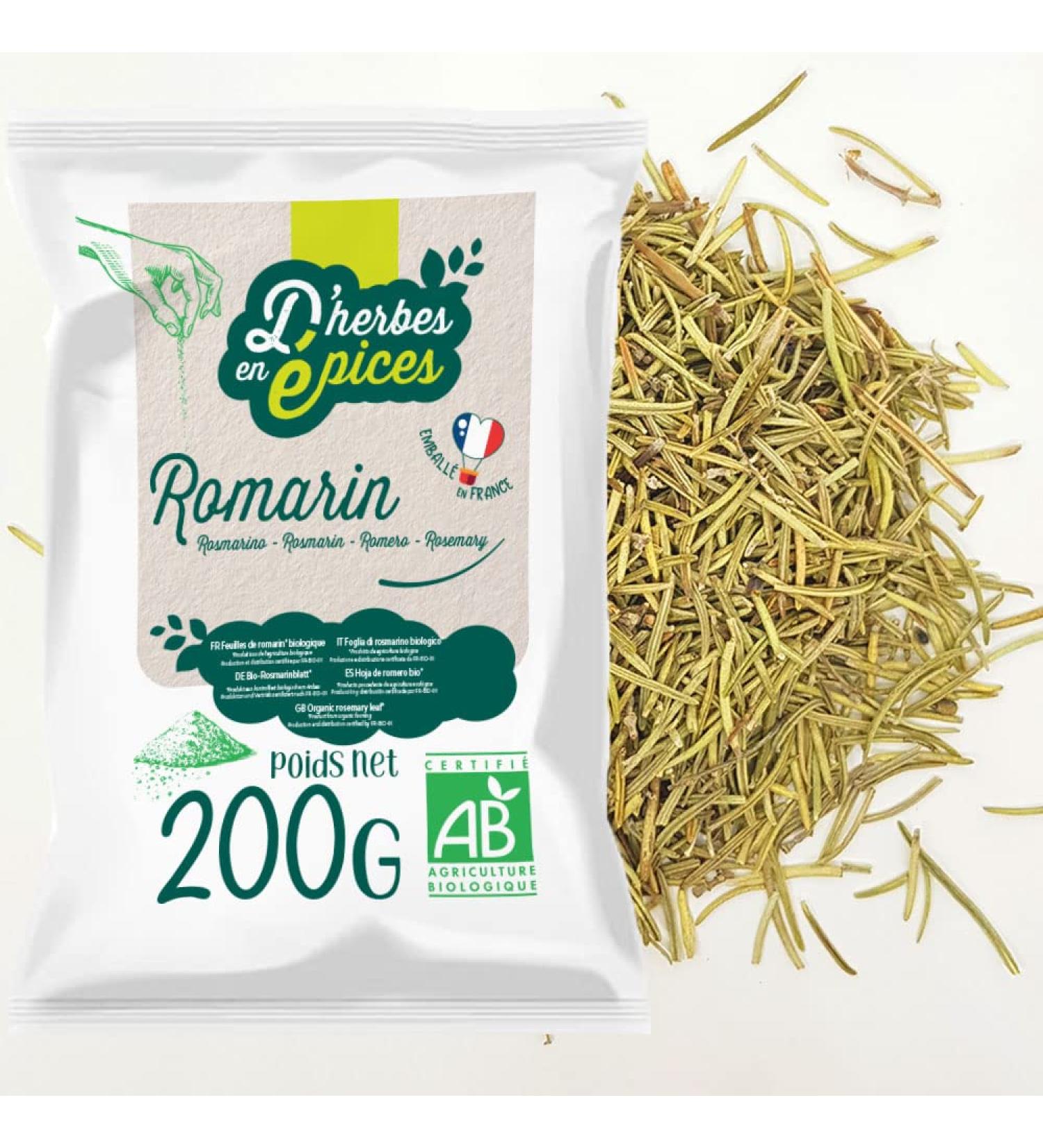 herbes en pices DHERBES AND EPICES Rosemary organic 200g Bulk herbal tea and infusion Certified organic - Buy Online on GoSupps.com