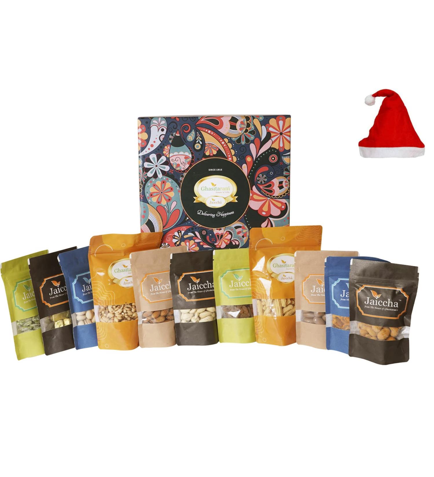 Jaiccha Ghasitaram Christmas Gifts Big Hamper Box of 11 Pouches - Buy Online on GoSupps.com