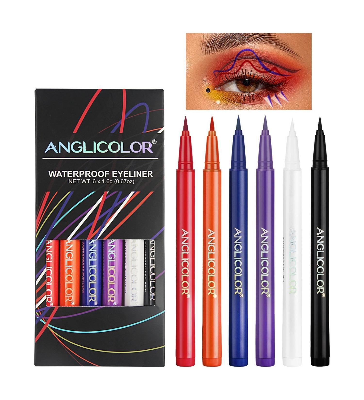 Matte Eyeliner Pencil Set | Liquid for Long Lasting Eye Liners Girls Makeup Supplies for Stage Performance Gathering Halloween Dating Traveling Pochy - Buy Online on GoSupps.com