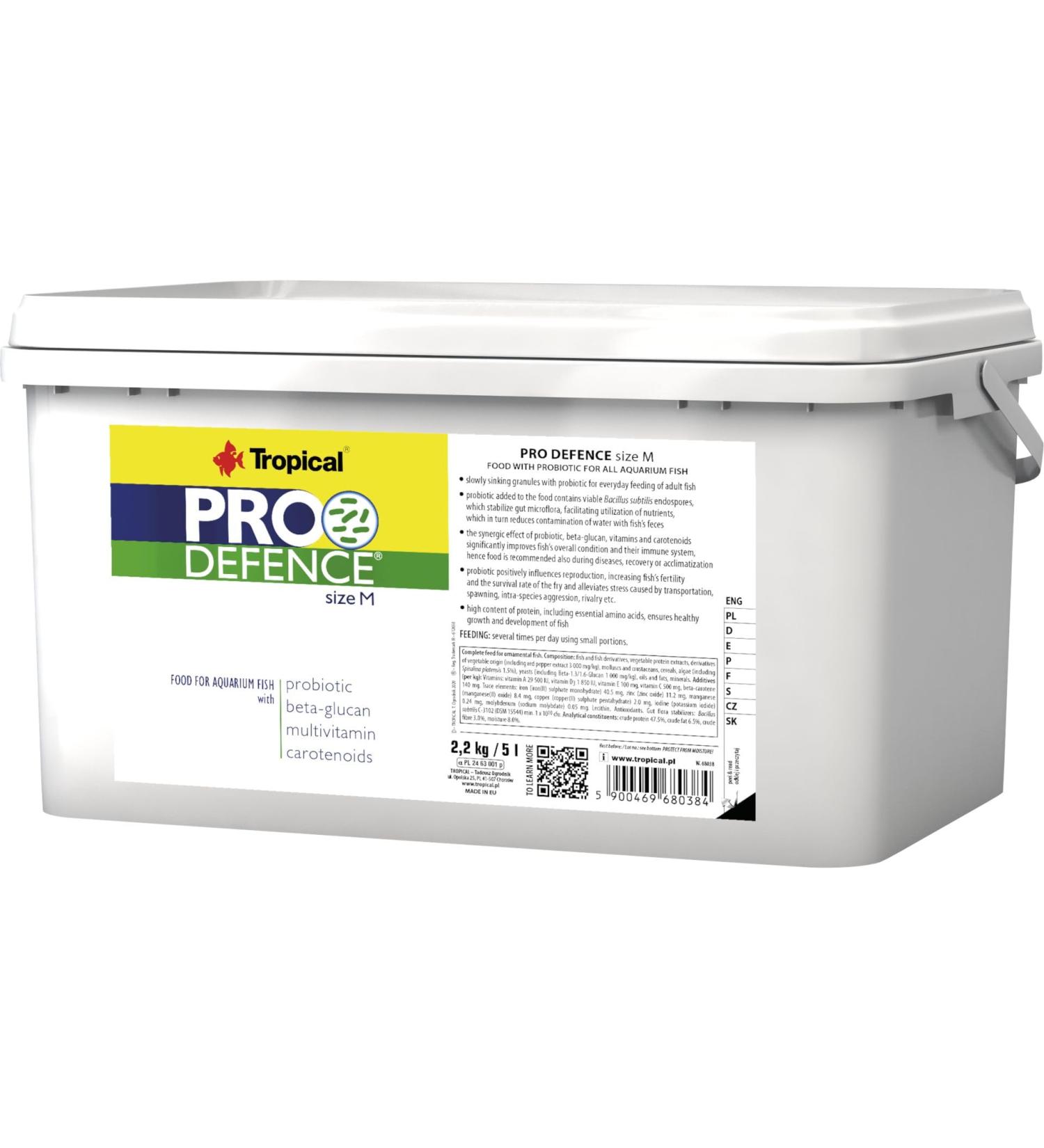 Pro Defence Size M (GRANULES) 5L / 2.2kg - Food with probiotic for All aquarium fish