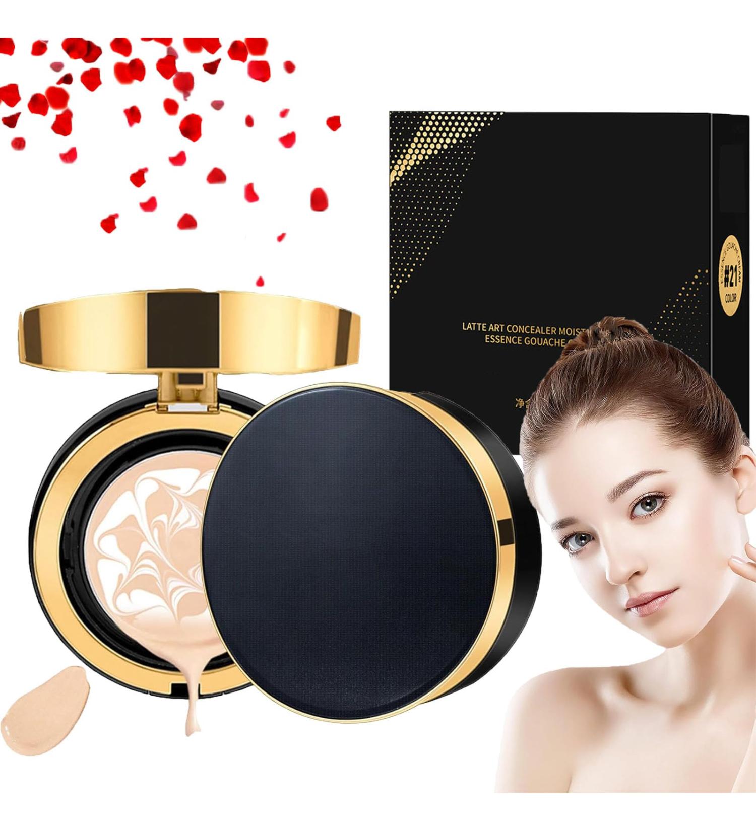 2024 New Three-Color Pull Flower Concealer Moisturizing Essence Water Cream Air Cushion BB Cream Waterproof Foundation Cushion Concealer Foundation Waterproof and Sweat-Proof (Natural White Large) Natural White 14 ml (Pack of 1) - Buy Online on GoSupps.com