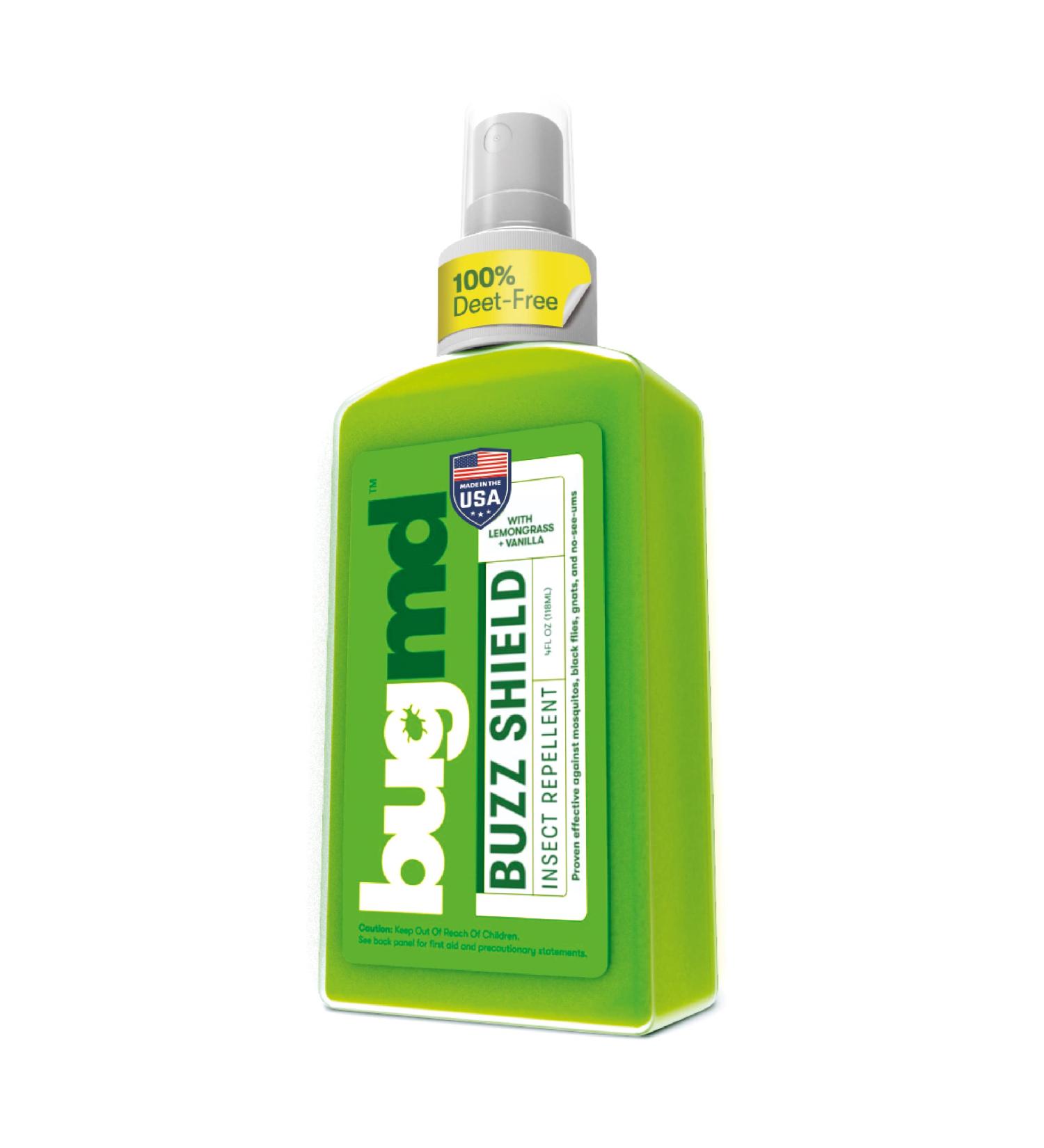 BugMD Buzz Shield Mosquito Repellent Spray - DEET-Free Body and Tick Insect Repellent - Natural Outdoor Bug Spray for Kids and Adults - Buy Online on GoSupps.com