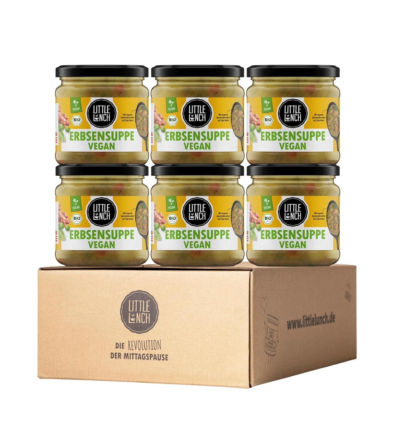 Little Lunch Bio Pea Soup Vegan 6x350g | Healthy Pea Stew No Added Sugar No Artificial Additives - Perfect Meat Alternative for Veganuary - Buy Online on GoSupps.com
