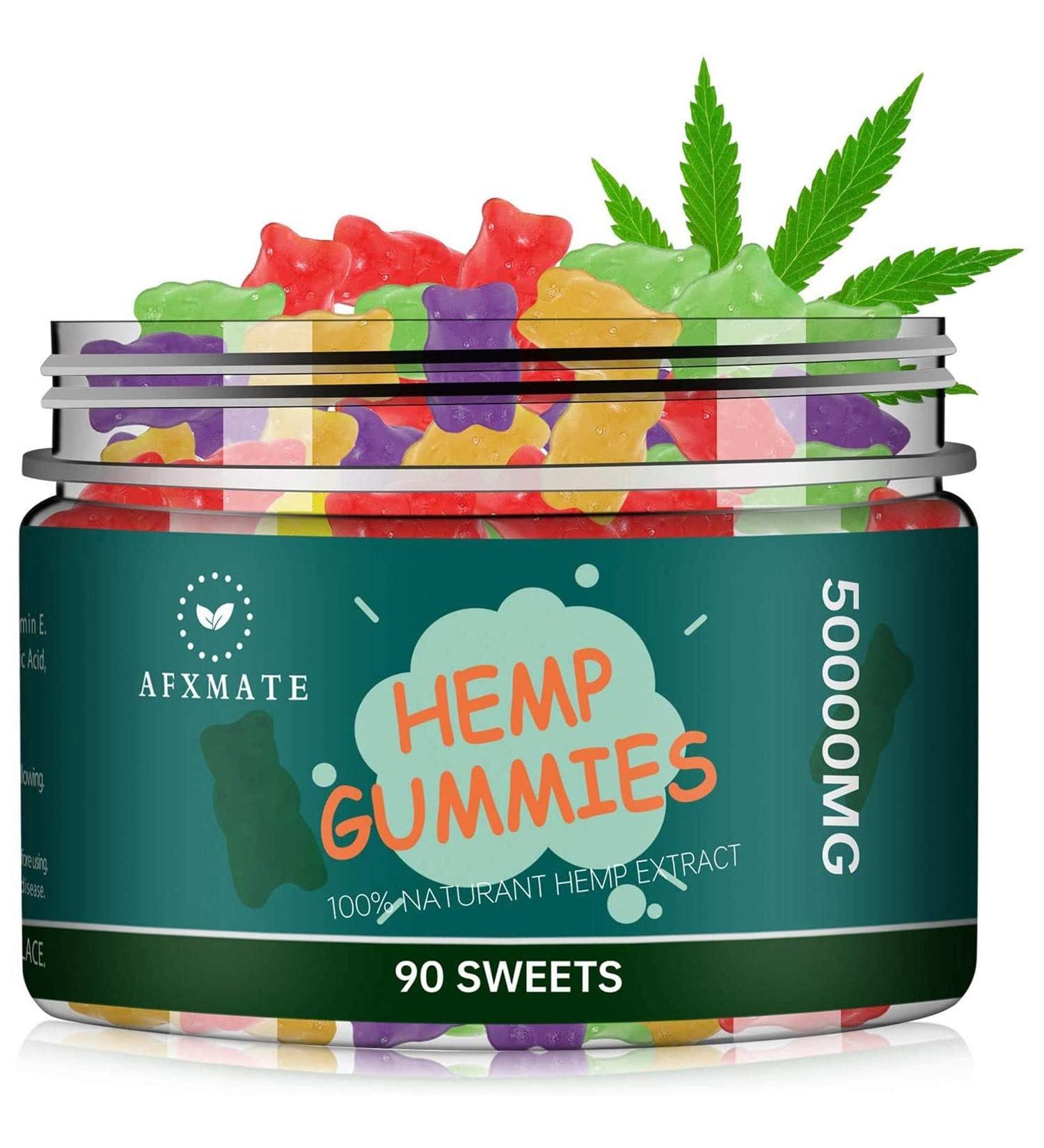 Hemp Gummies 50000mg Natural Hemp Oil Infused Fruit Flavored Gummy - 90 Gummies - Buy Online on GoSupps.com