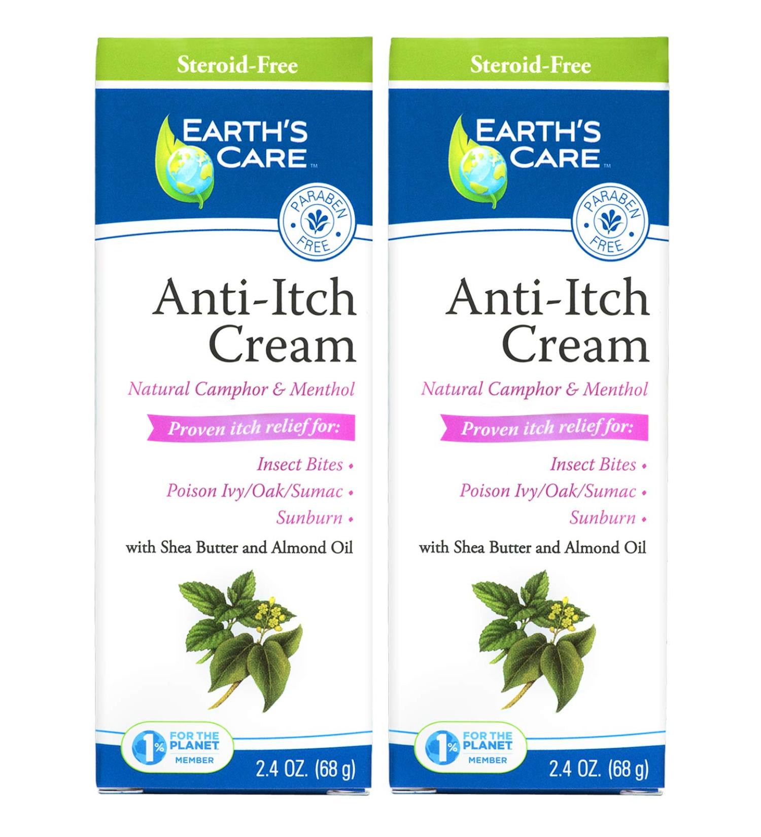 Earth's Care Anti Itch Cream - Steroid Free Soothes Sunburns & Itchy Skin 2.4 OZ (2 Tubes) - International Shipping Available - Buy Online on GoSupps.com