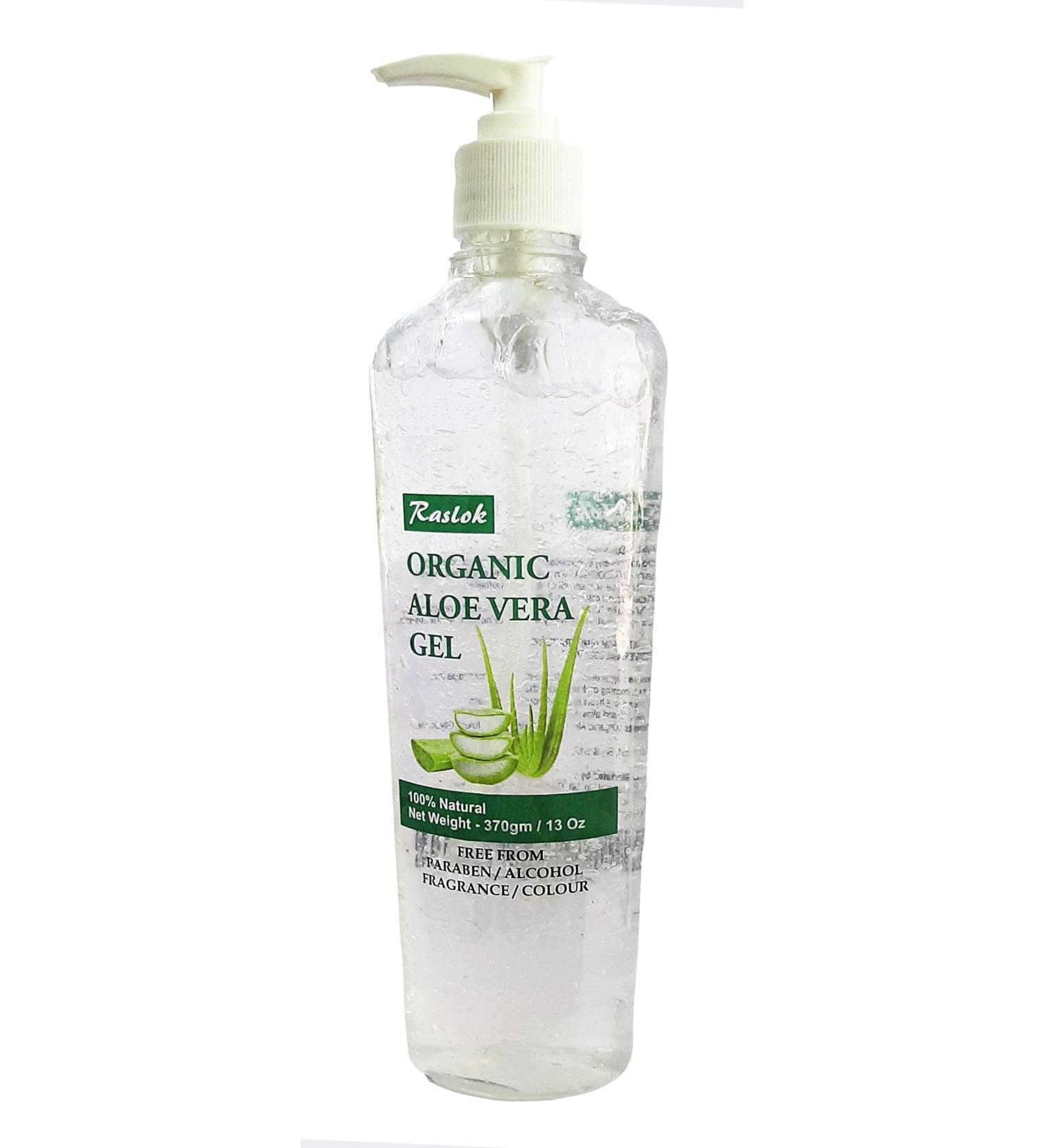 Raslok Aloe Vera Gel | Pure & Natural Aloe Gel | For Face Skin & Hair Care 370gm (Natural) - Buy Online on GoSupps.com