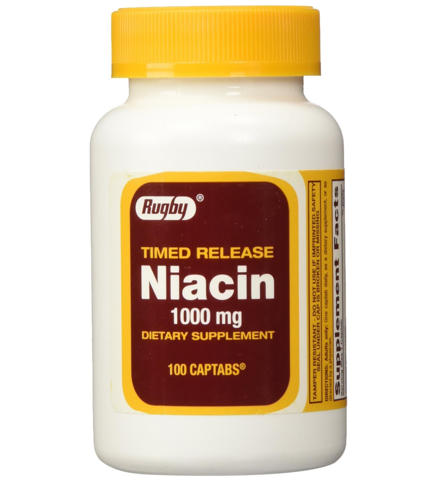Rugby Niacin Timed Release 1000mg Tablets - 3 Pack - Buy Online on GoSupps.com