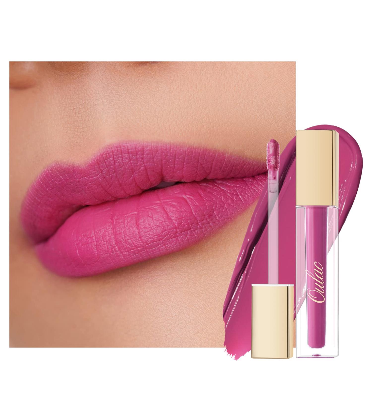 Oulac Liquid Matte Lipstick Berry Lip Color Long Lasting Lipsticks for Women High-Pigmented Lightweight Creamy and Melting Texture Vegan & Clean Beauty Pink Rose Lip 4.5ml (M10) Punky Kiss Punky Kiss (M10) - Buy Online on GoSupps.com