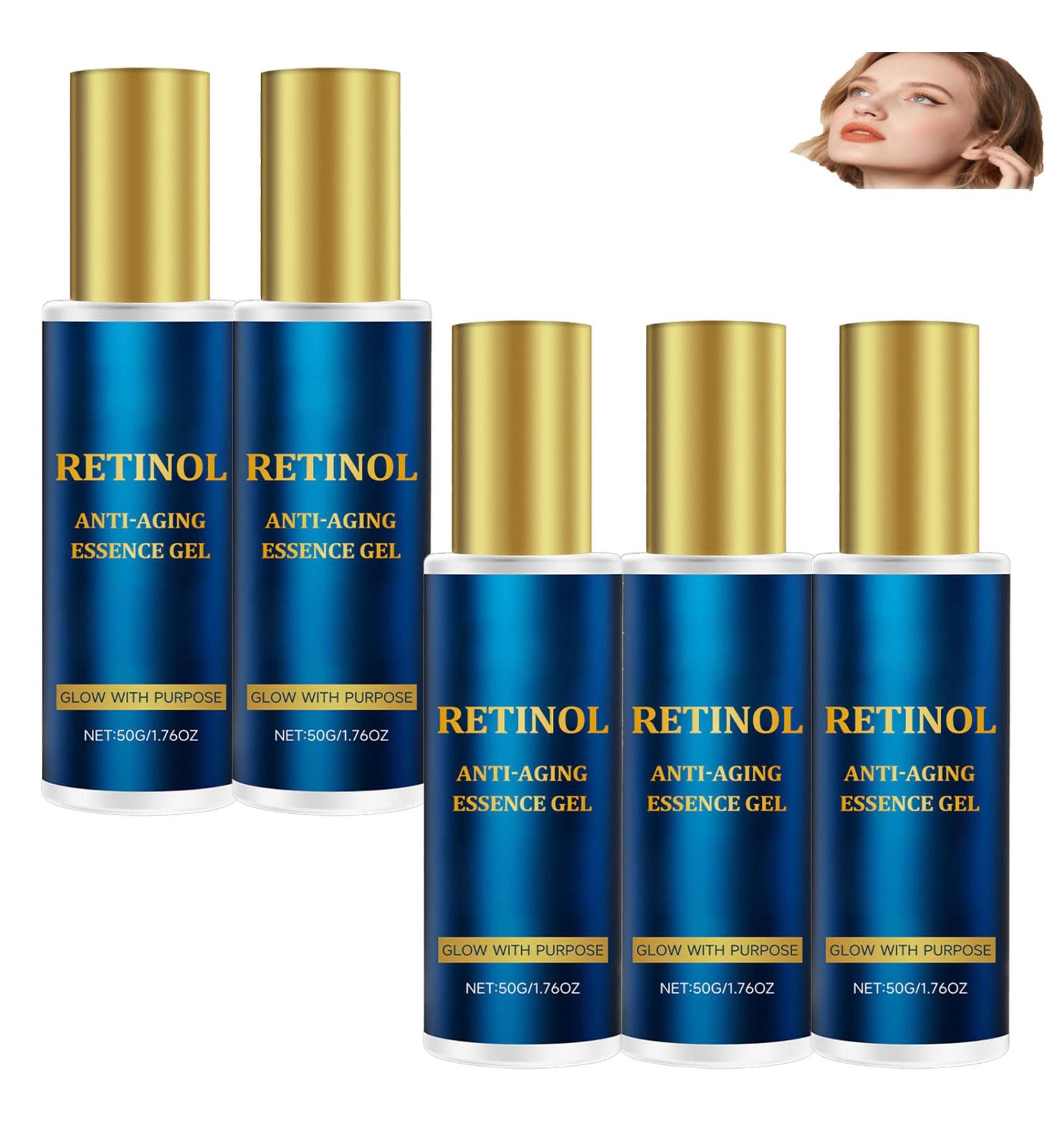  XINRAN Anti-aging retinol essences retinol moisturizing face and eye contour cream lightweight gel with anti-aging essences long-lasting moisturizing gel nourishing retinol day cream (5 pcs) - Buy Online on GoSupps.com