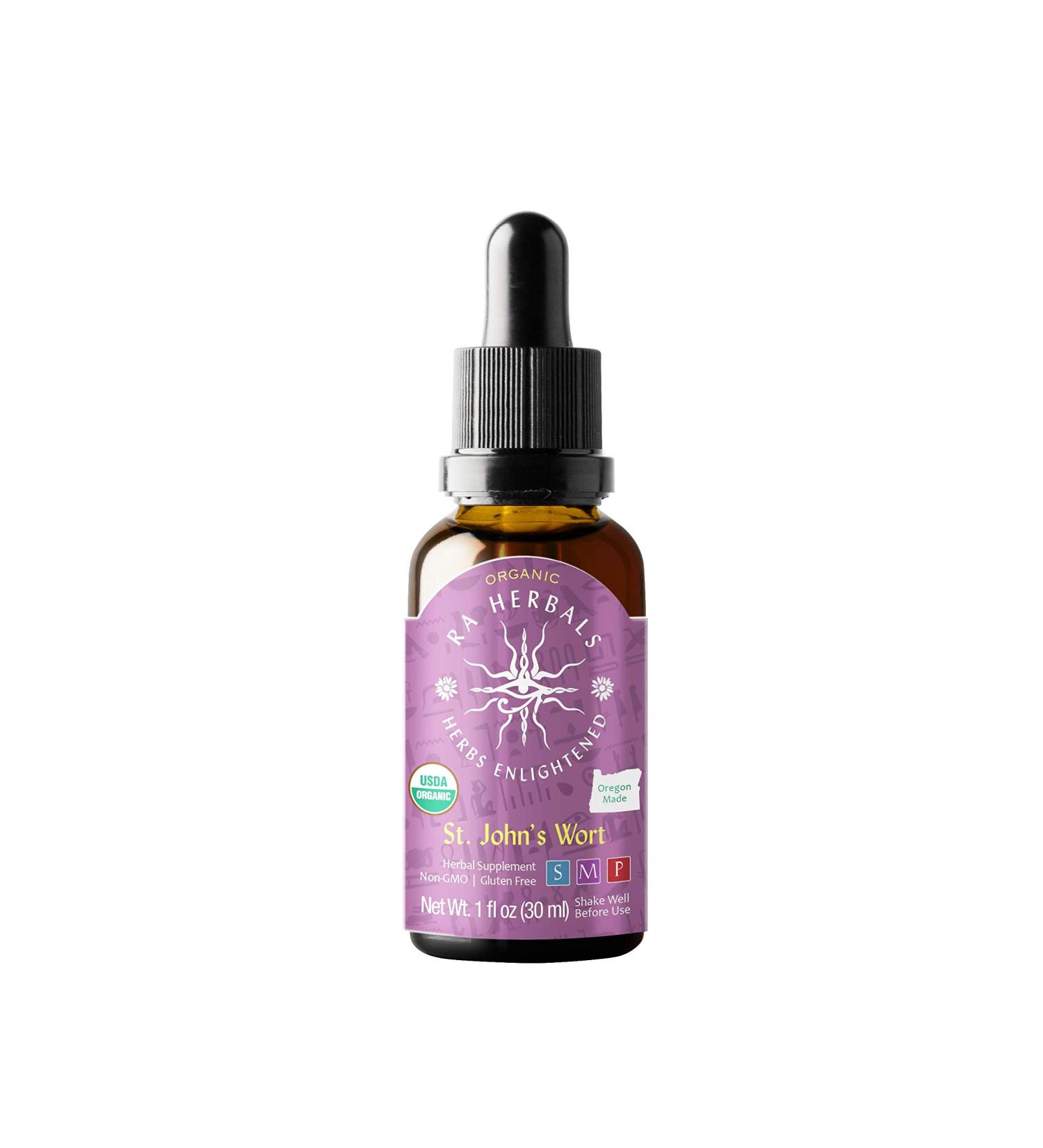 Sun God Medicinals Ra Herbals Organic St. John's Wort Liquid Extract - Mood and Emotional Balance - 1 fl oz - Buy Online on GoSupps.com