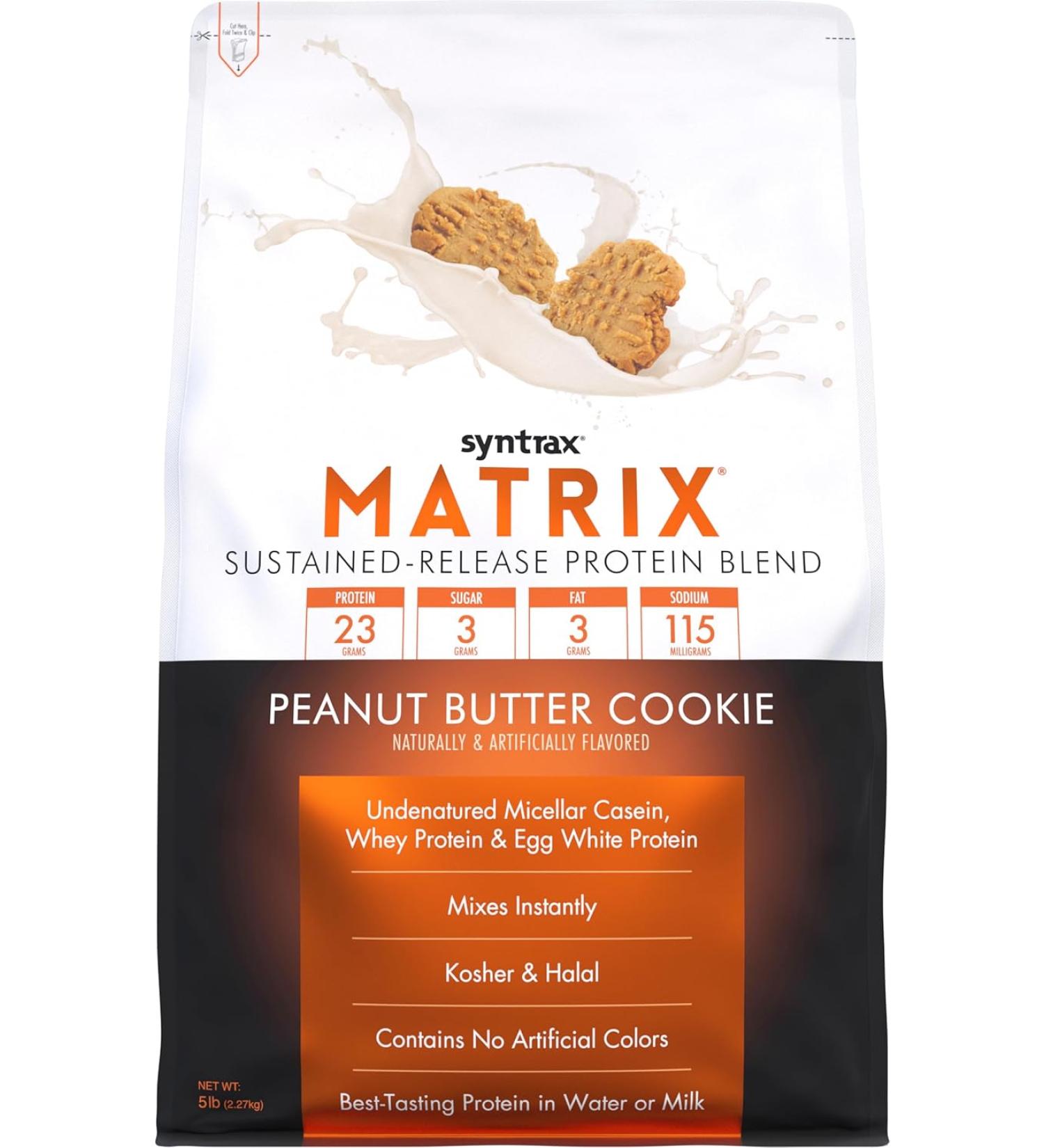 Buy Syntrax Matrix 5.0 Peanut Butter Cookie - 5 lbs | Premium Peanut Butter Protein Powder for International Shipping - Buy Online on GoSupps.com