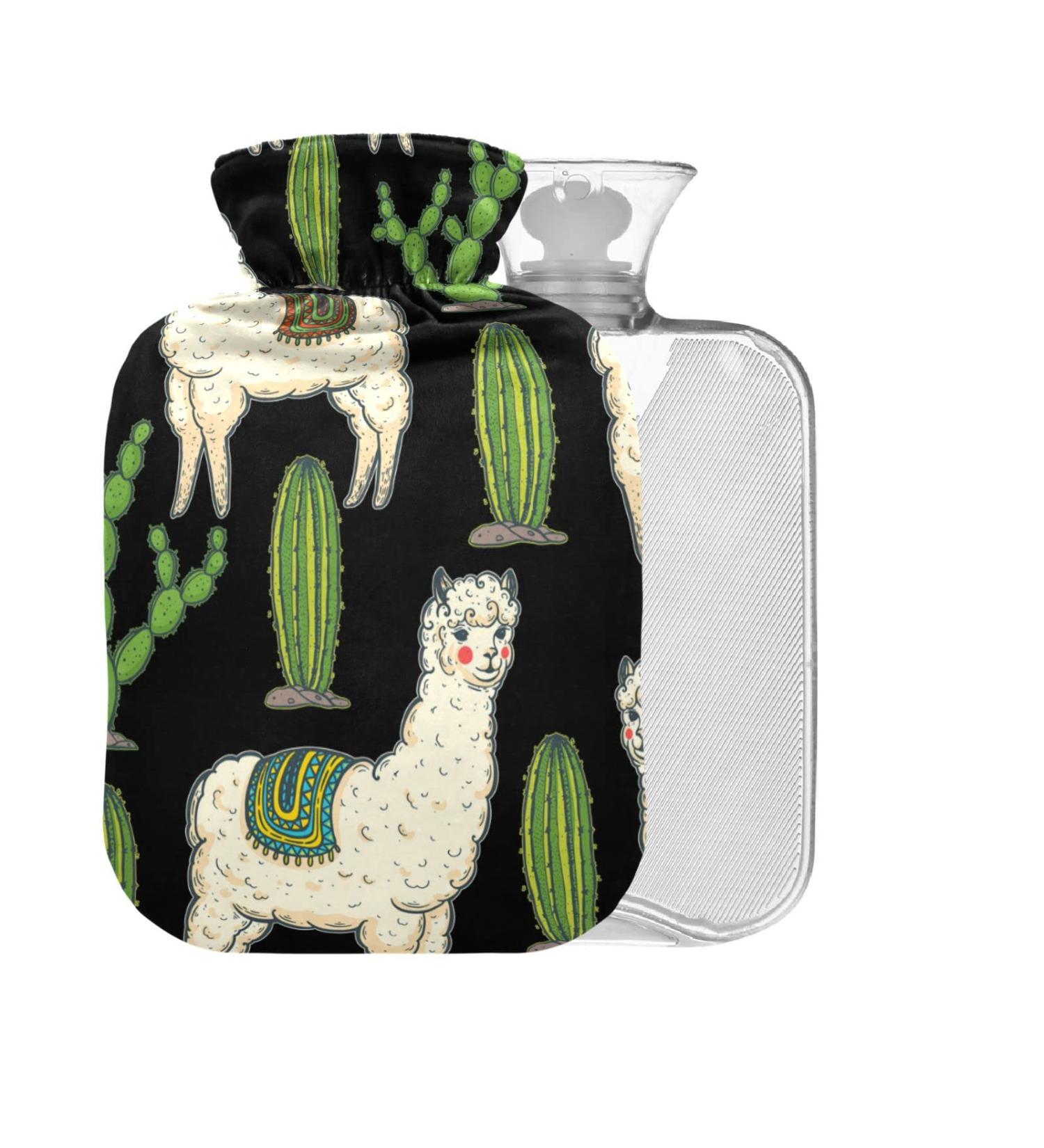 Buy Cute Llama & Cactus Heat Bottle | 1L BPA-Free Warm-Up Bag for Pain Relief & Therapy - Buy Online on GoSupps.com