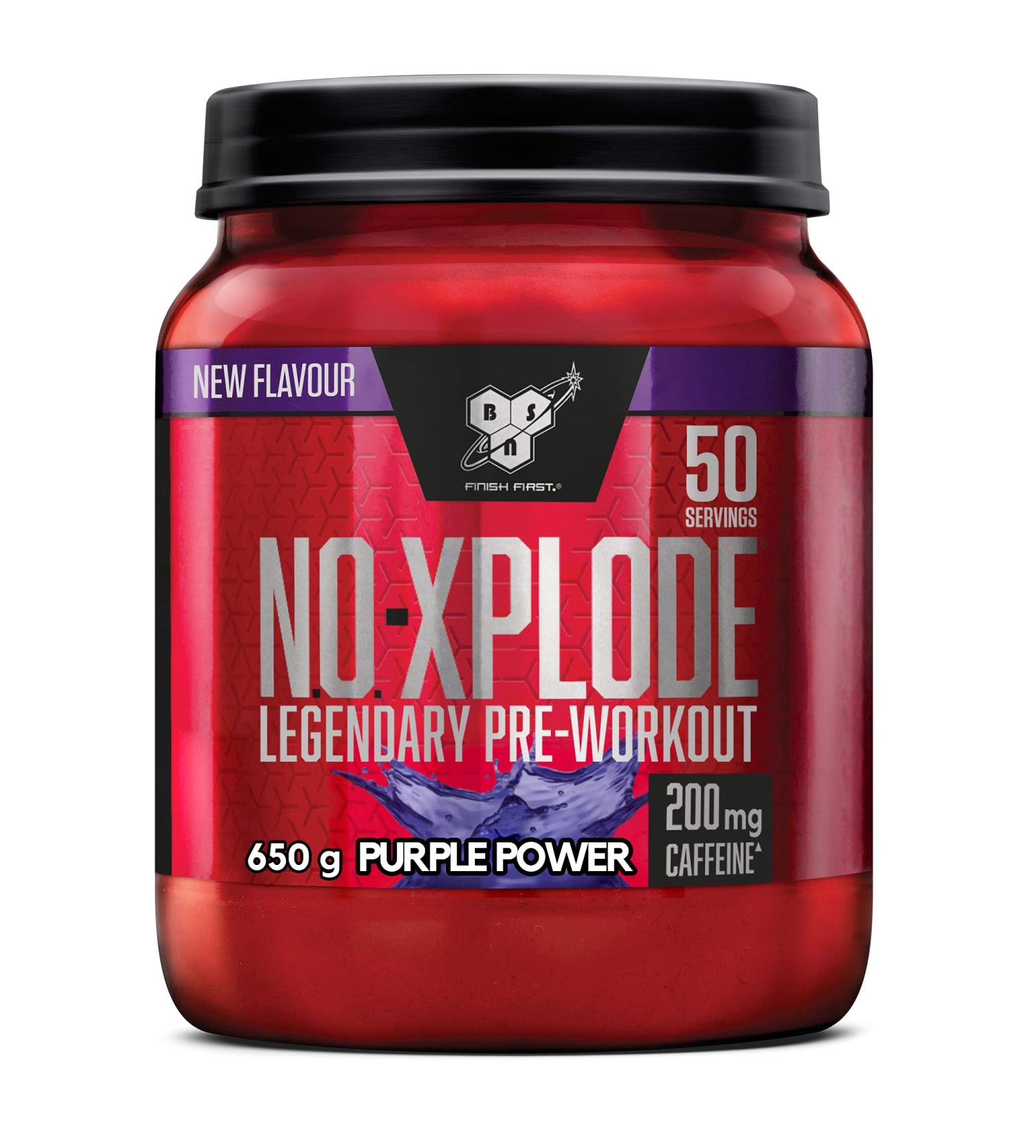 BSN Nutrition N.O.-Xplode Pre Workout Powder - Purple Power Flavor, 50 Servings (650g) - Buy Online on GoSupps.com