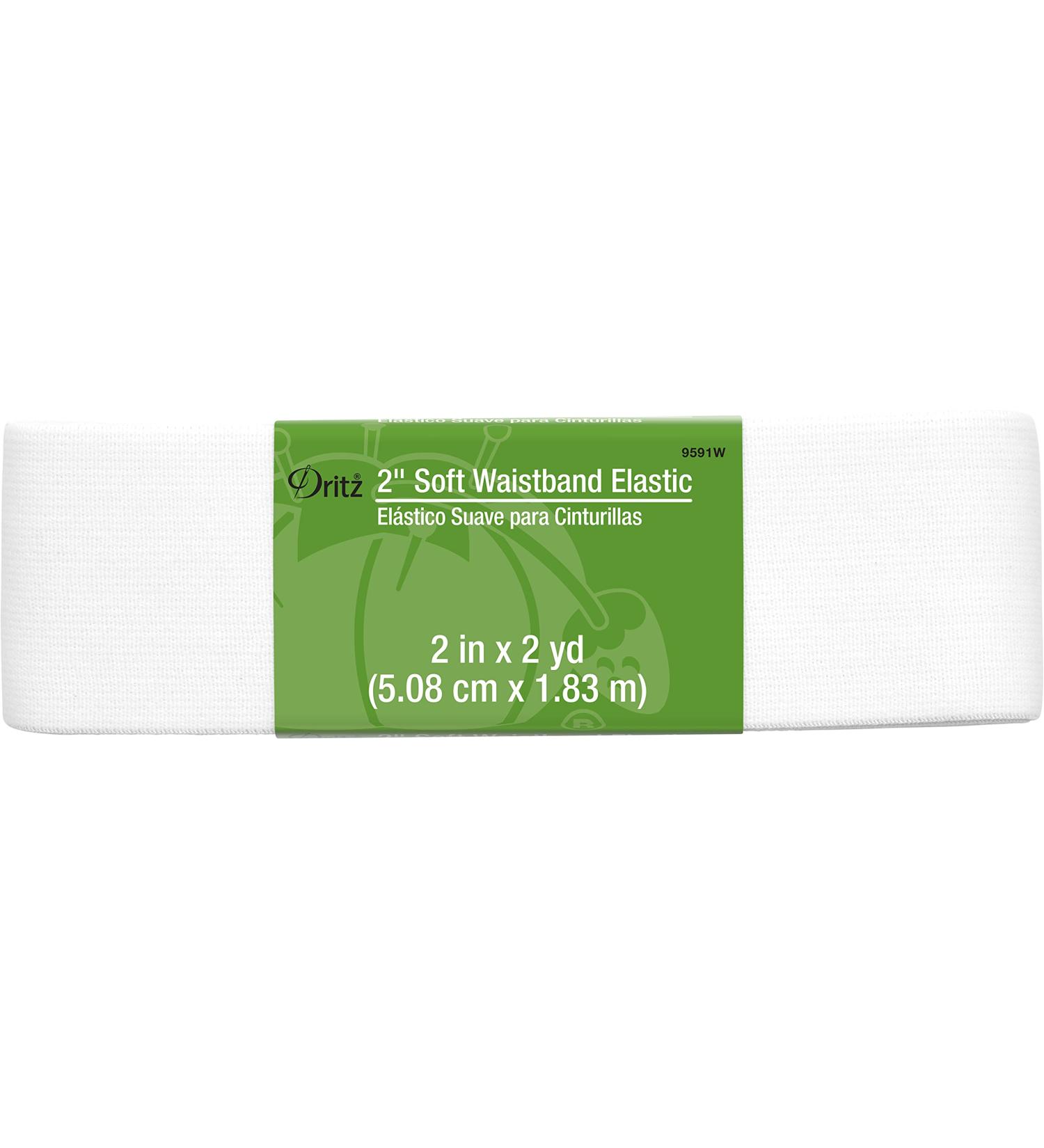 Dritz Notions White Elastic Soft Waistband - 2 Wide - Flexible and Comfortable - Buy Online on GoSupps.com