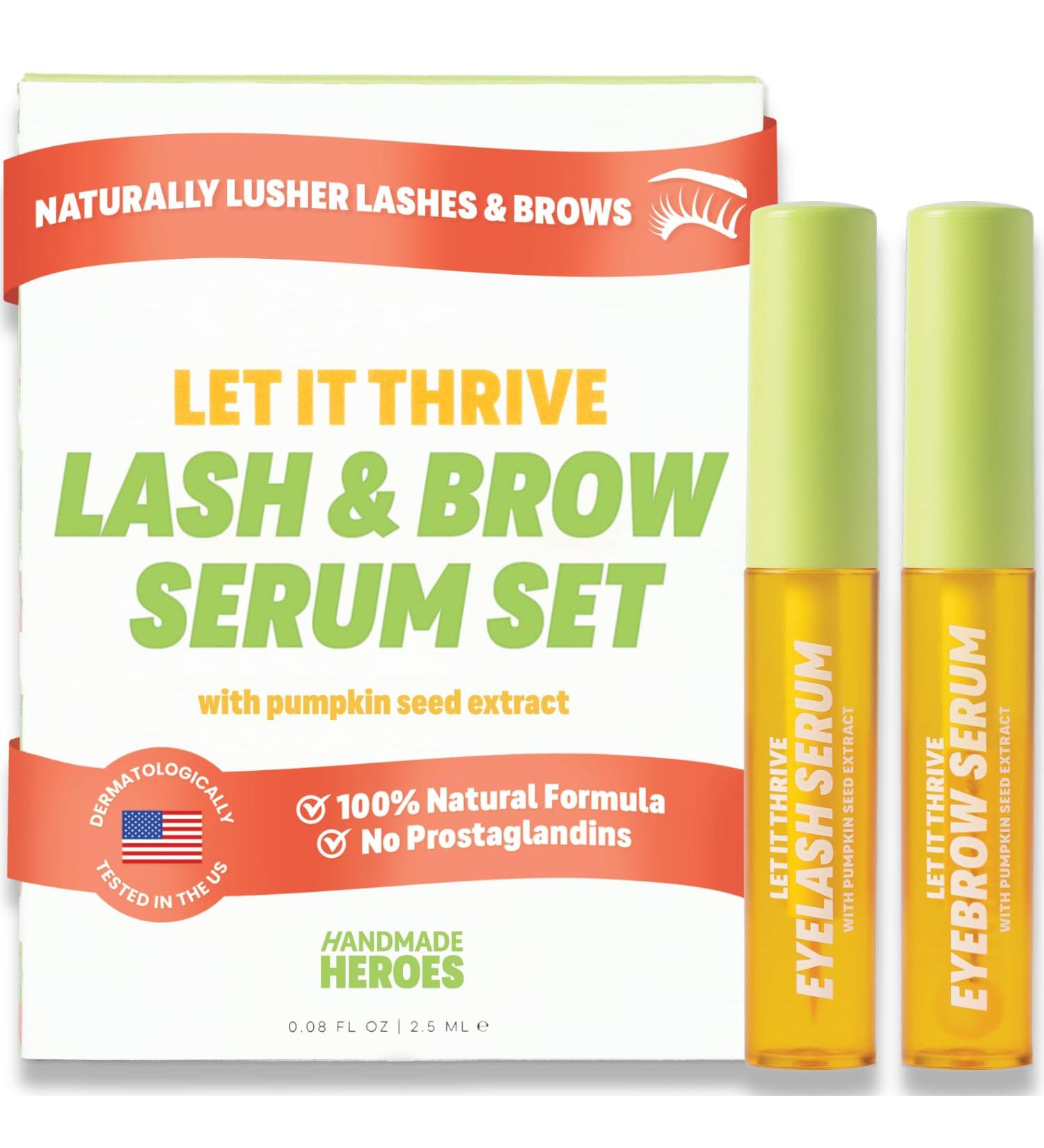 Handmade Heroes 100% Natural Vegan Lash & Brow Serum Rosemary & Pumpkin Seed Oil for Fuller Thicker Looking Eyelashes Eyebrows Gentle & Nourishing Formula Prostaglandin Free - Buy Online on GoSupps.com