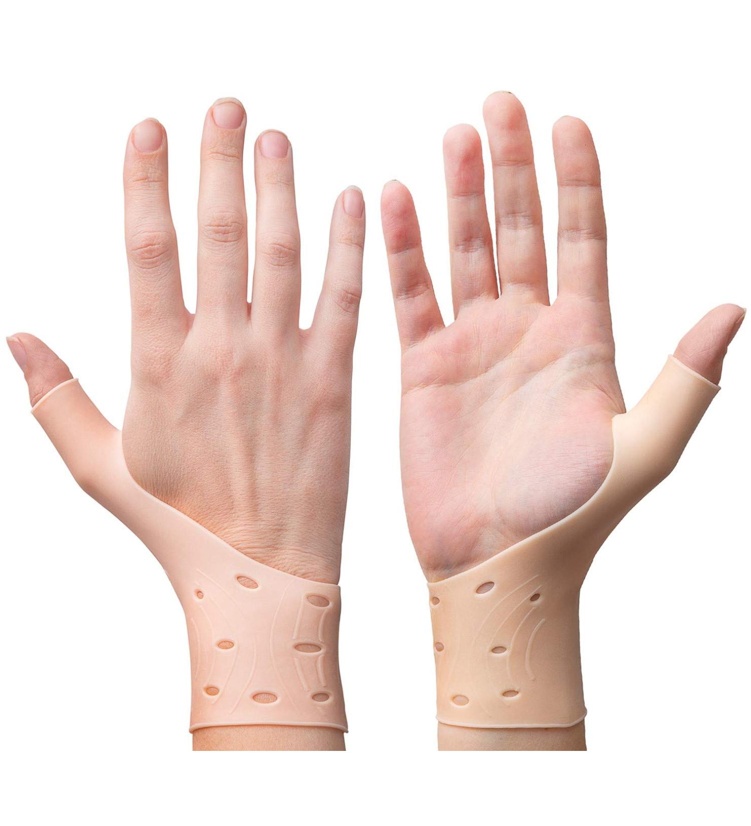 4 Piece Breathable Gel Wrist Support Braces with Thumb Stabilizer | Pain Relief for Arthritis & Carpal Tunnel | Lightweight & Comfortable for Right & Left Hand - Buy Online on GoSupps.com