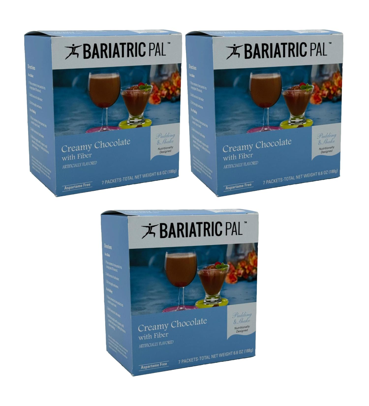 BariatricPal 15g Protein Aspartame-Free Pudding & Shake - Creamy Chocolate with Fiber (3-Pack) 6.6 Ounce (Pack of 3) - Buy Online on GoSupps.com