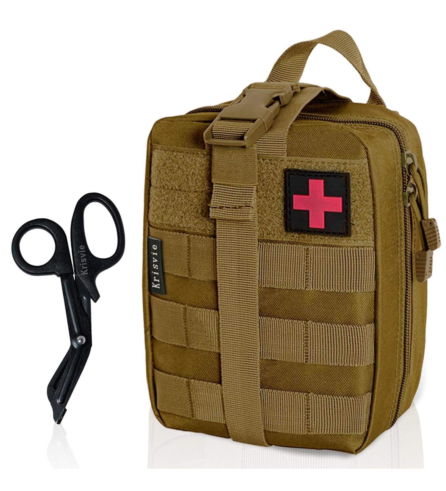 Crisis First Aid Bag - Empty MOLLE Tactical EDC IFAK Pouch for Outdoor Camping & Travel | Essential First Aid Belt Bag & Pharmacy Set - Buy Online on GoSupps.com