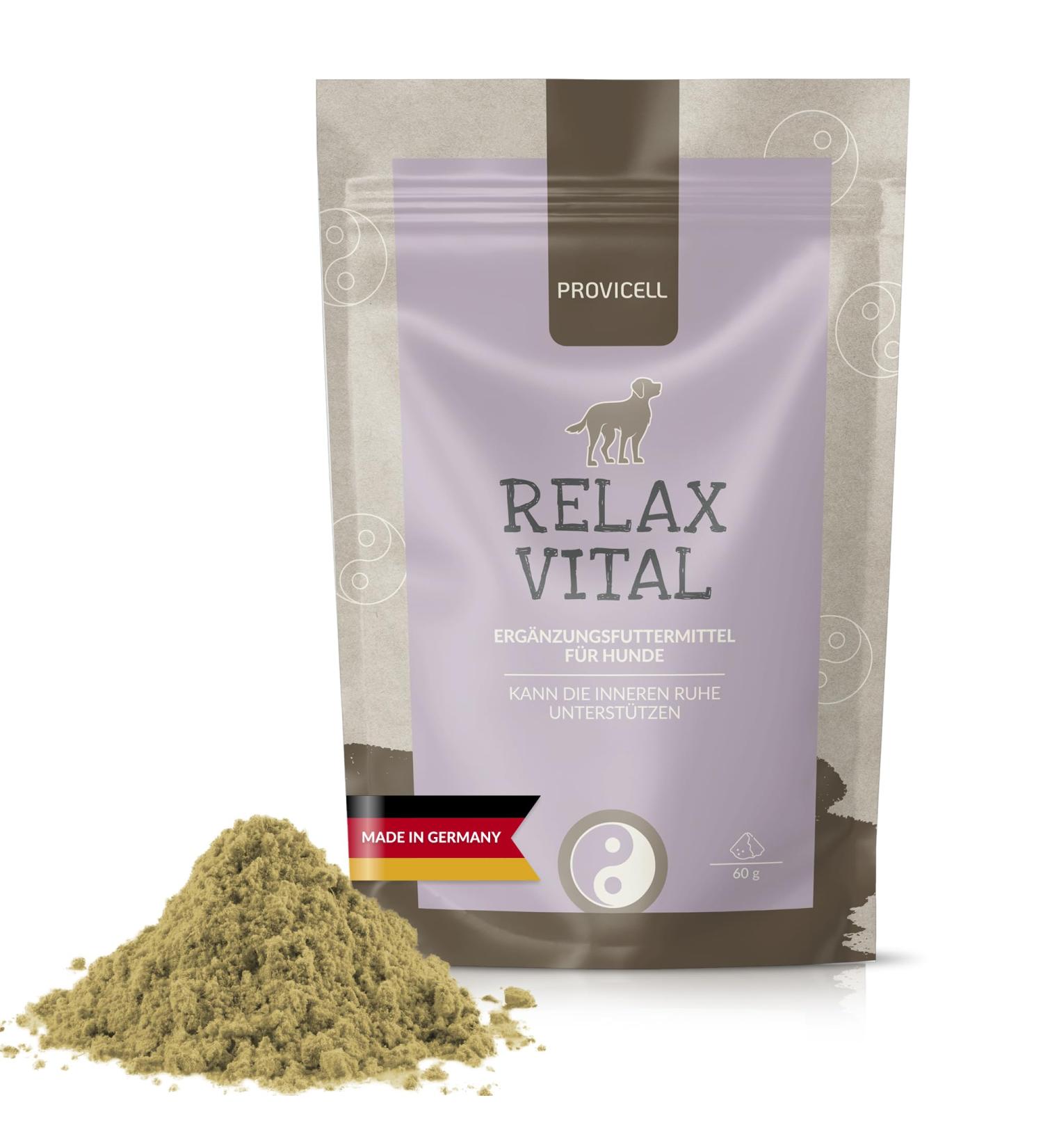 Provicell Relaxvital Powder 60g for Dogs | Natural Relaxation with Valerian & Lemon Balm | Vet-Developed in Germany - Buy Online on GoSupps.com